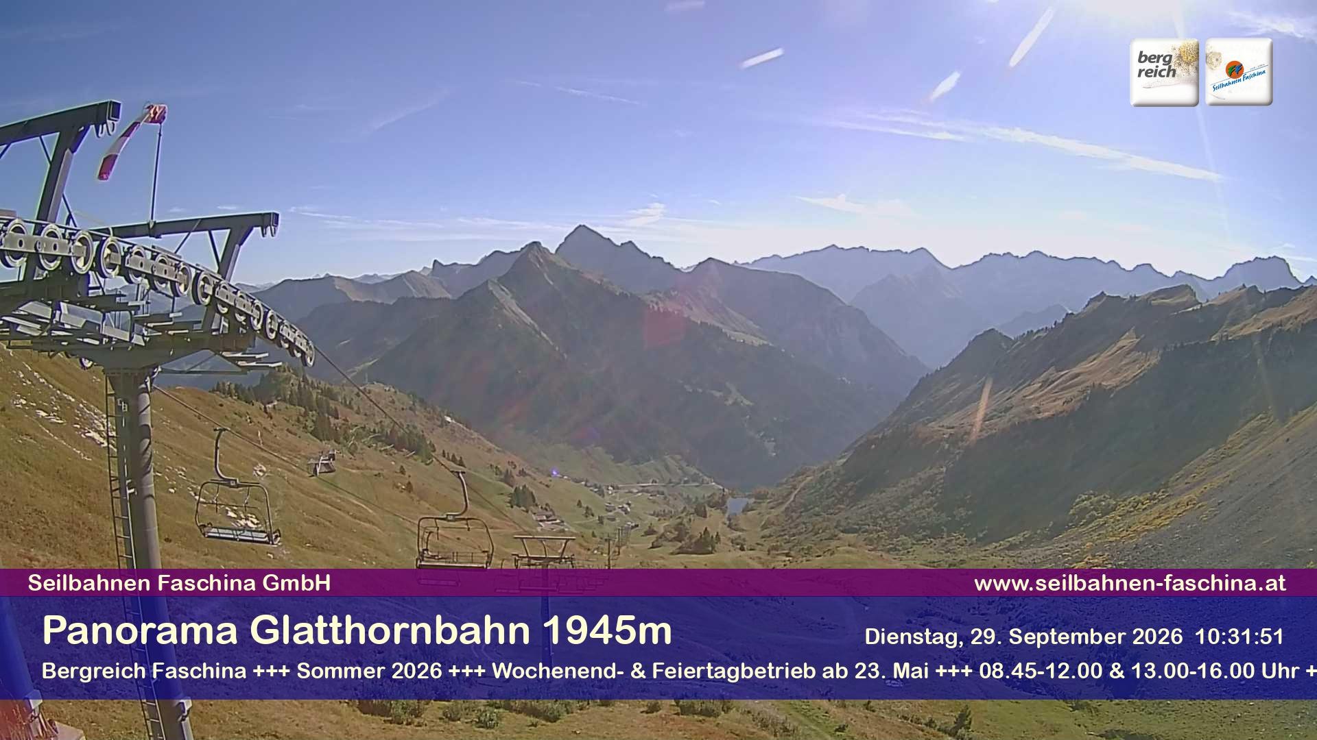 Archiv Foto Webcam Panoramablick von der Glatthornbahn