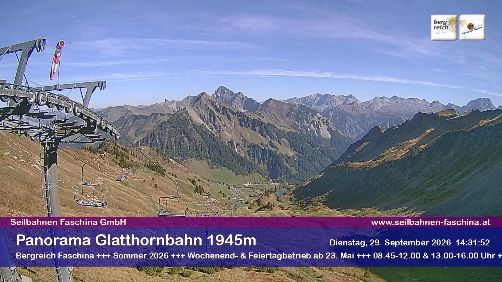 Archiv Foto Webcam Panoramablick von der Glatthornbahn