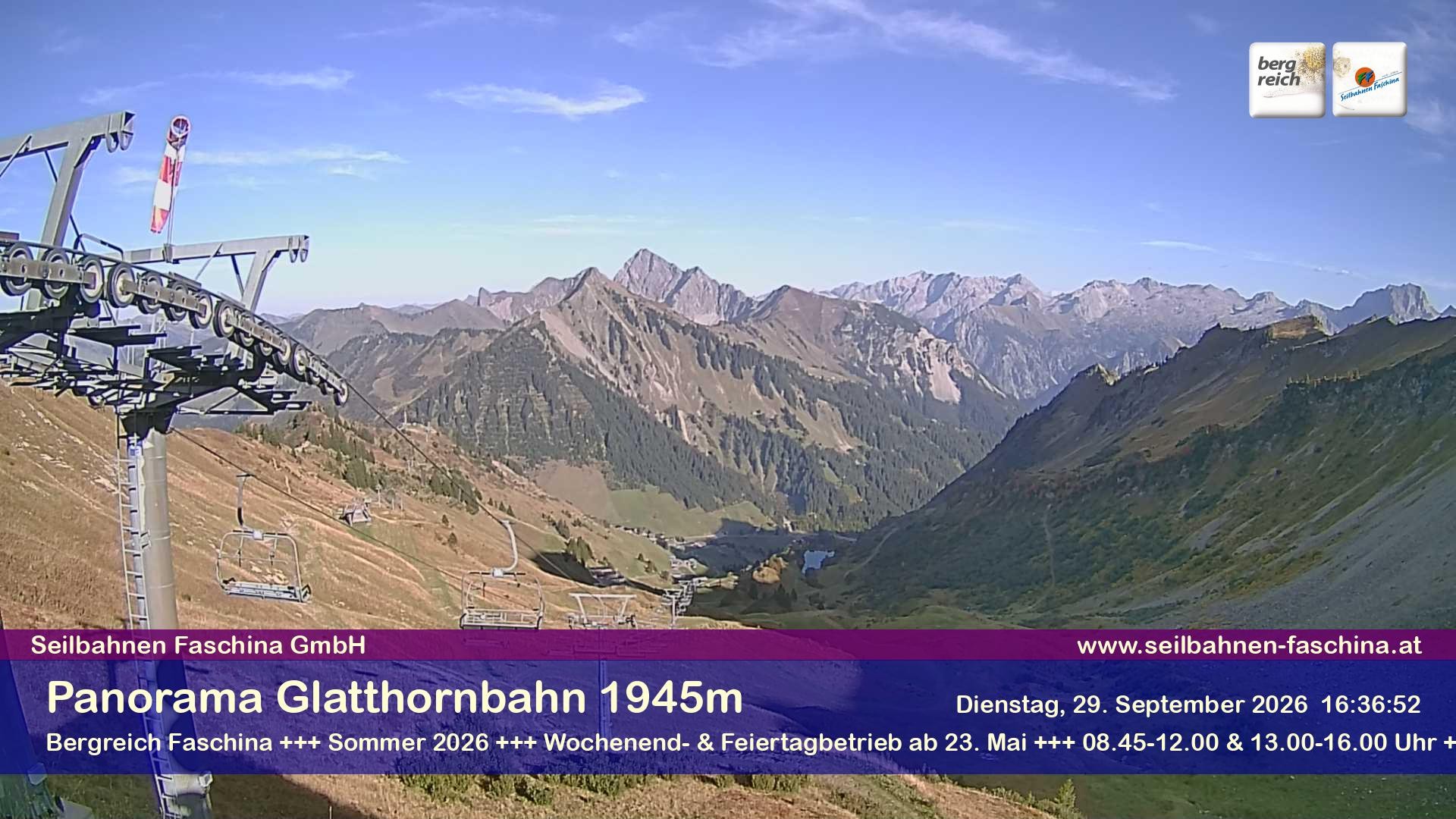 Archiv Foto Webcam Panoramablick von der Glatthornbahn