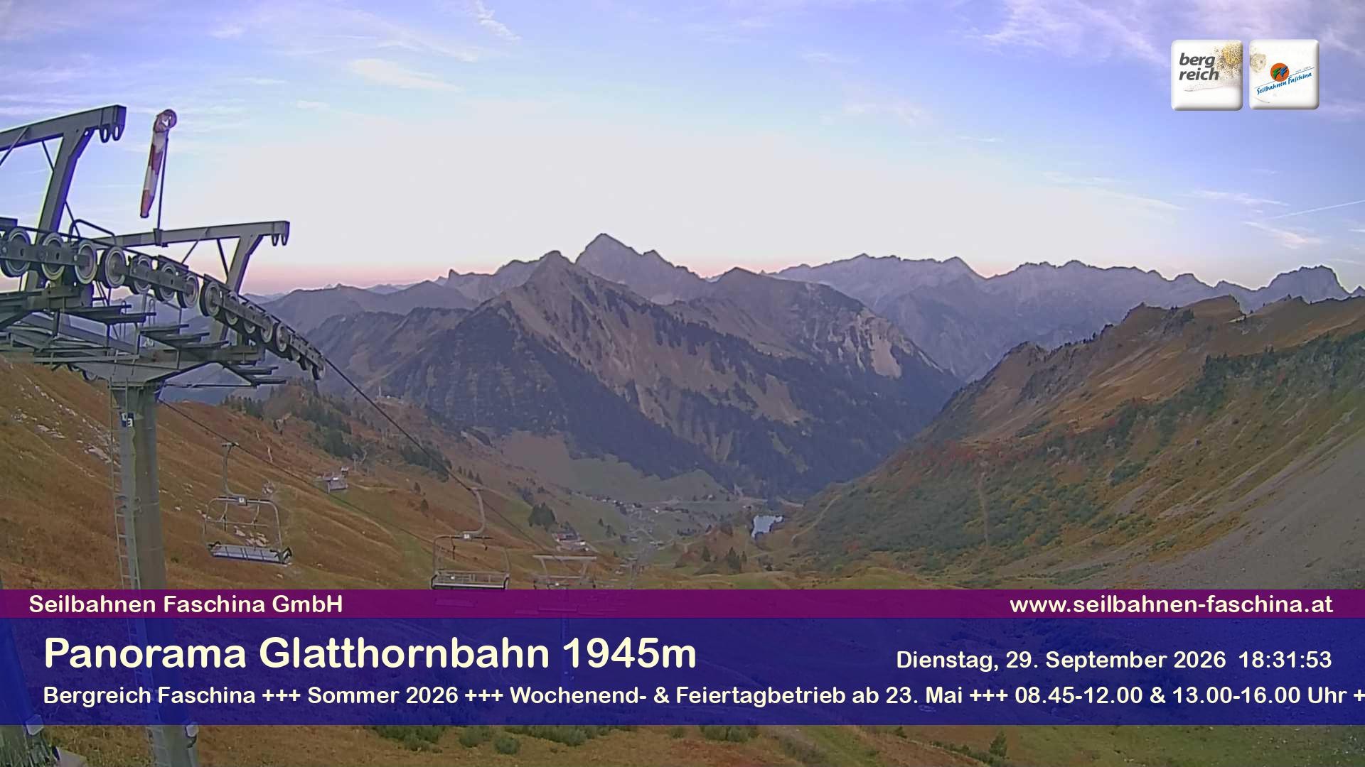 Archiv Foto Webcam Panoramablick von der Glatthornbahn