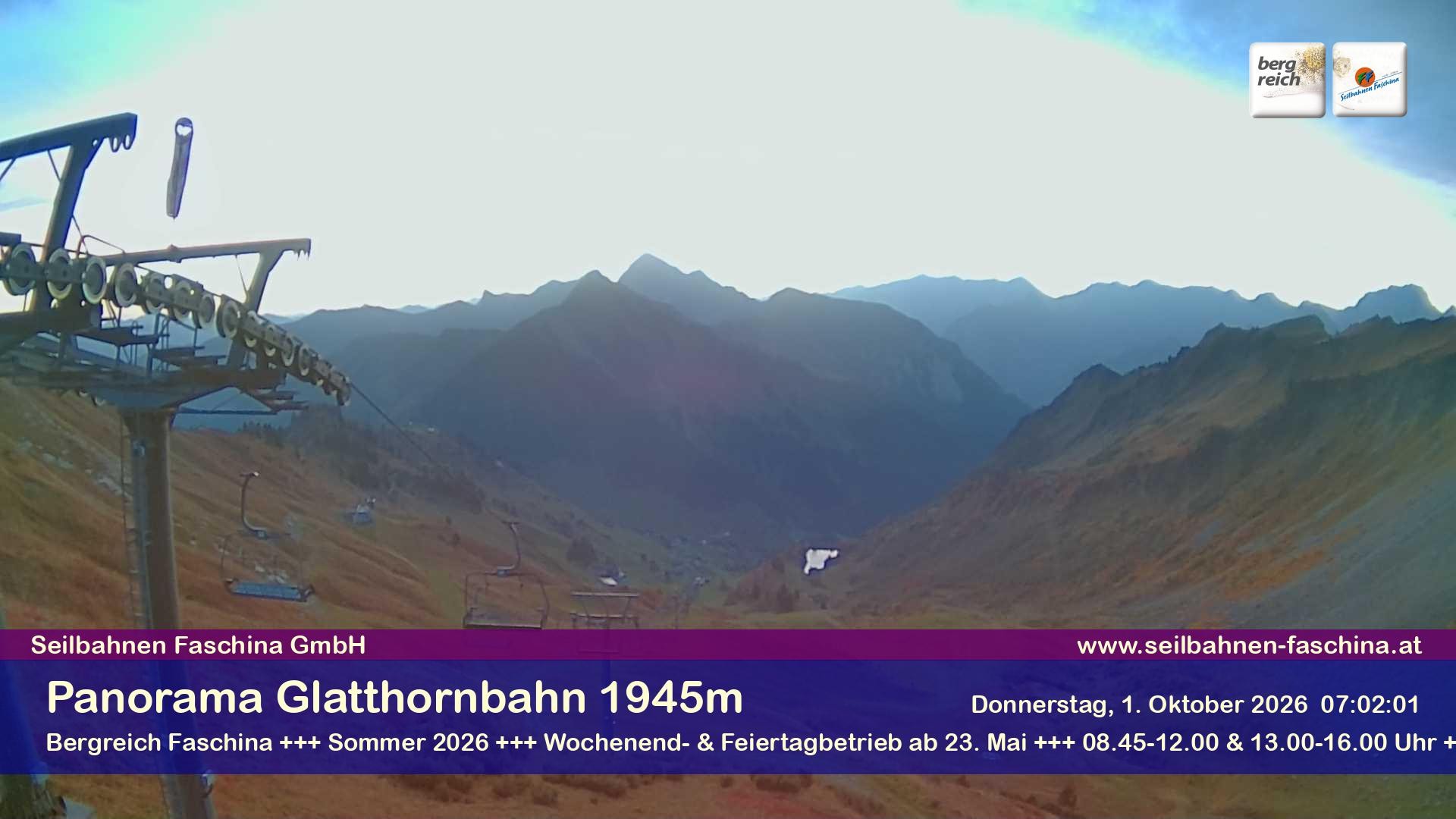 Archiv Foto Webcam Panoramablick von der Glatthornbahn