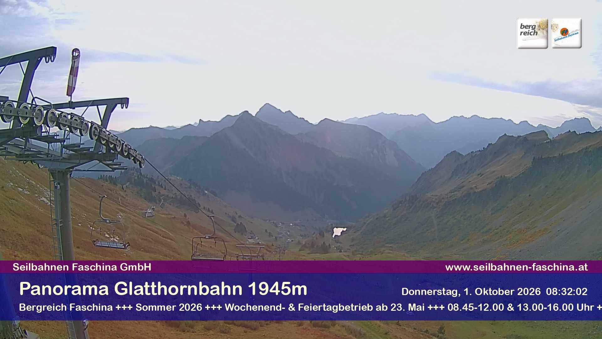 Archiv Foto Webcam Panoramablick von der Glatthornbahn