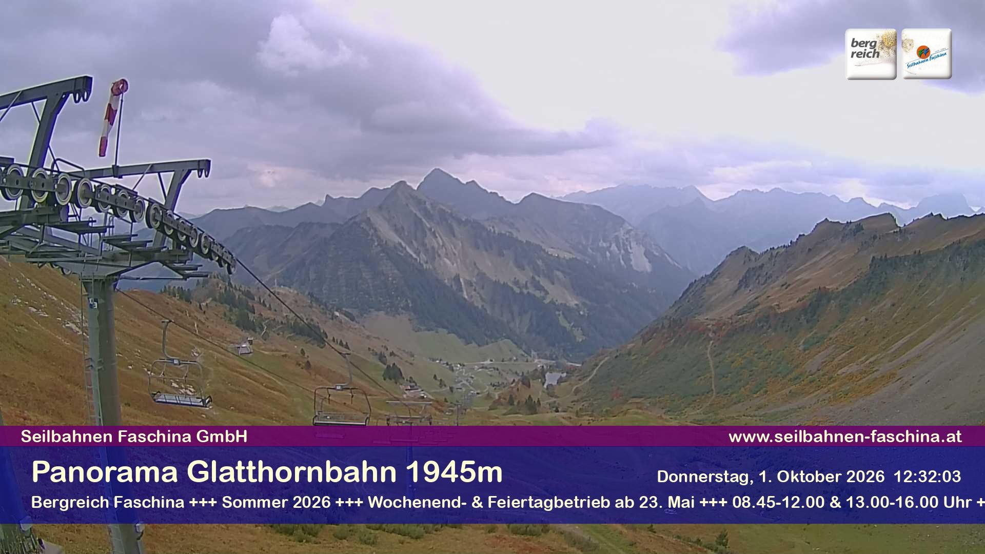 Archiv Foto Webcam Panoramablick von der Glatthornbahn