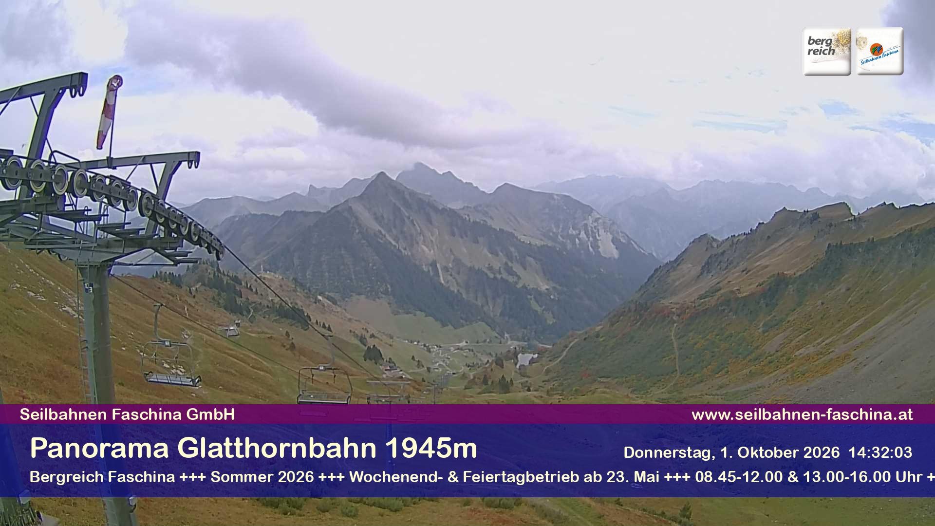 Archiv Foto Webcam Panoramablick von der Glatthornbahn
