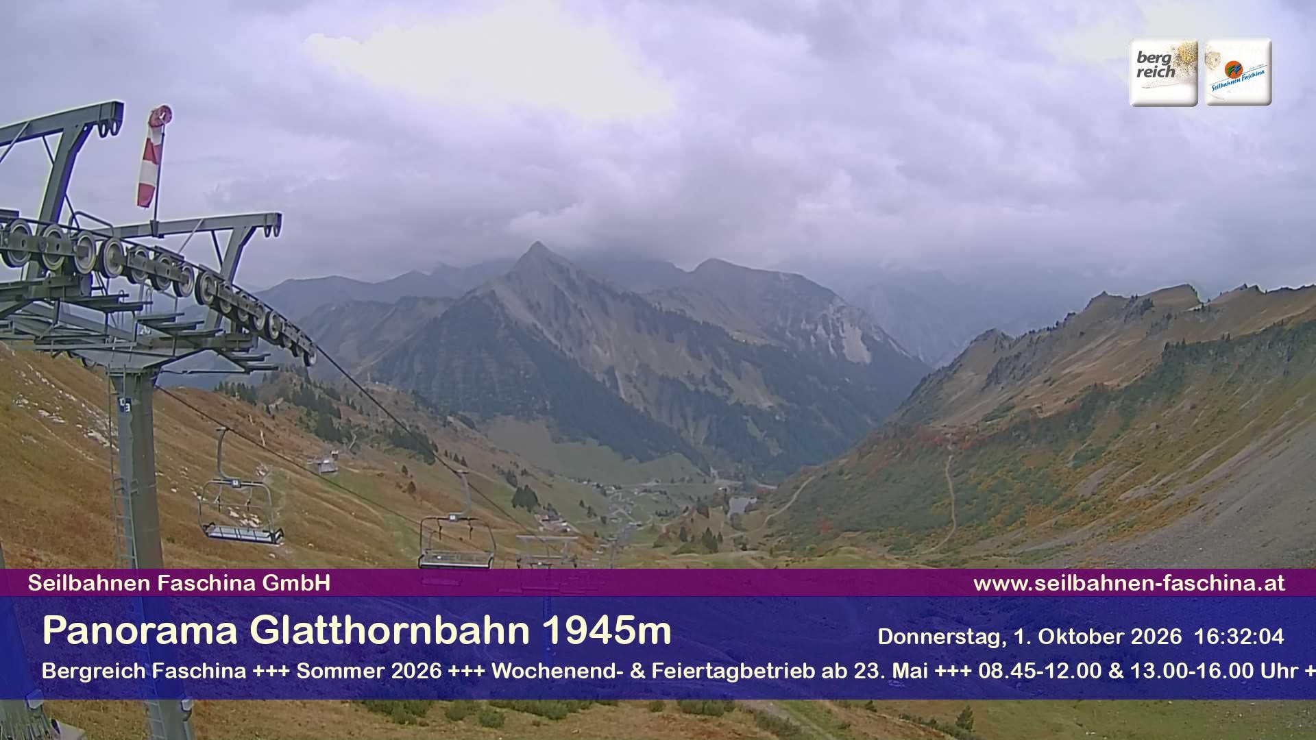 Archiv Foto Webcam Panoramablick von der Glatthornbahn
