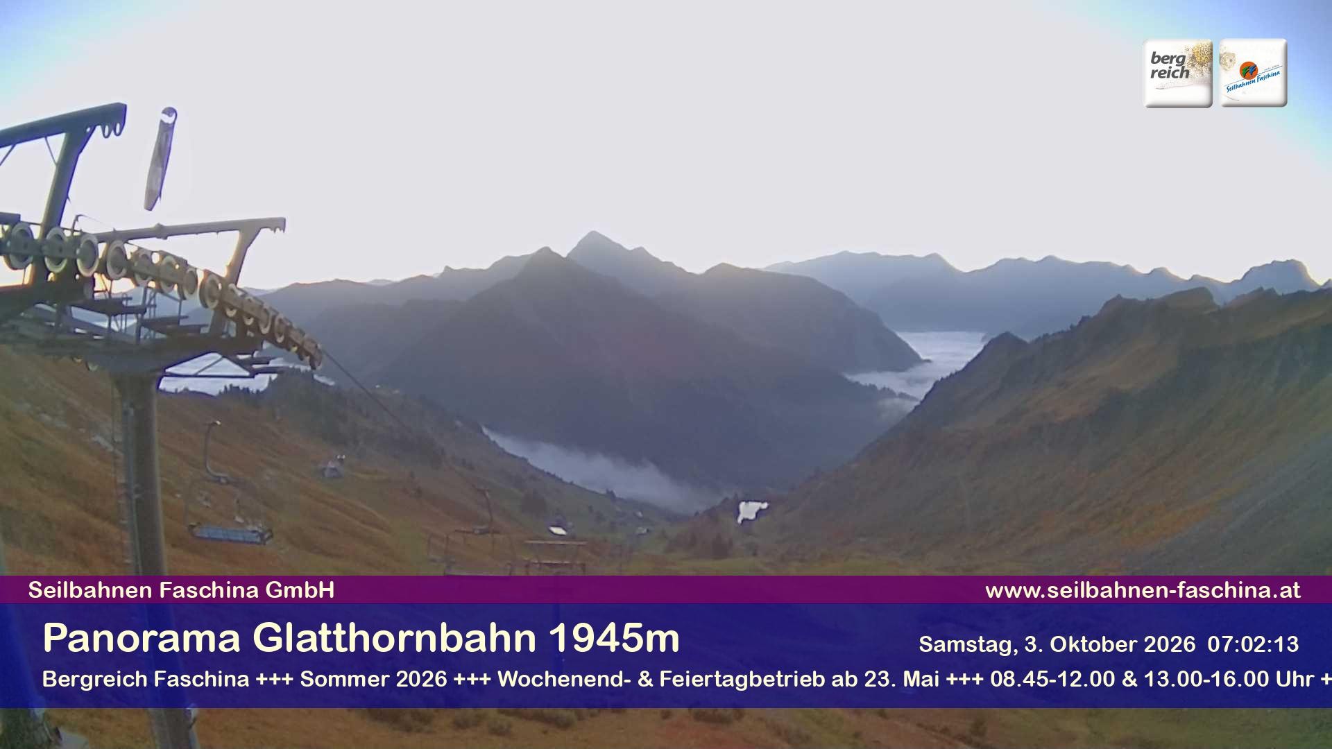 Archiv Foto Webcam Panoramablick von der Glatthornbahn