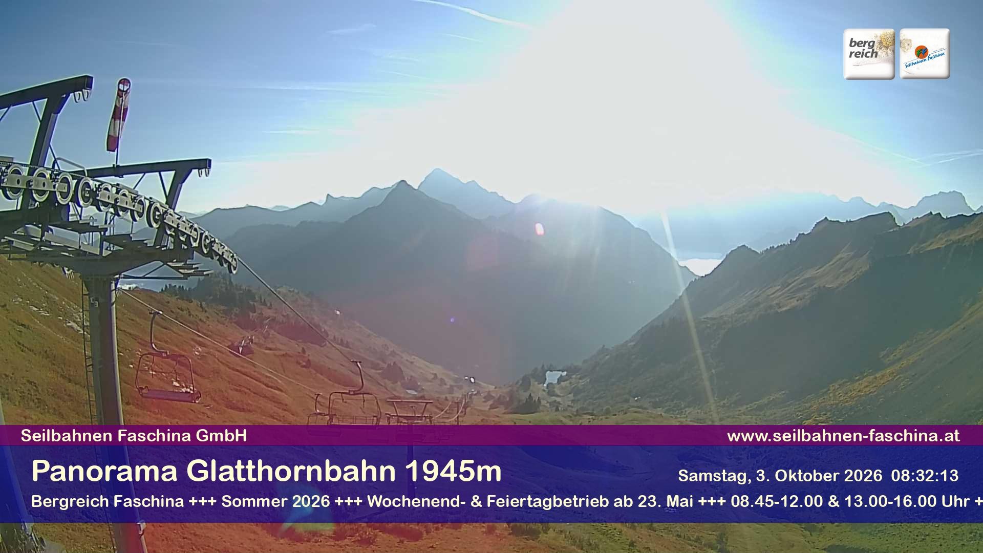 Archiv Foto Webcam Panoramablick von der Glatthornbahn