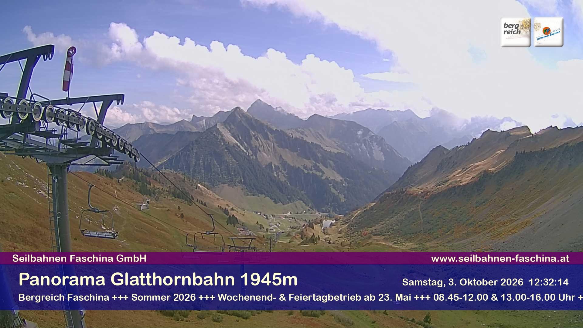 Archiv Foto Webcam Panoramablick von der Glatthornbahn