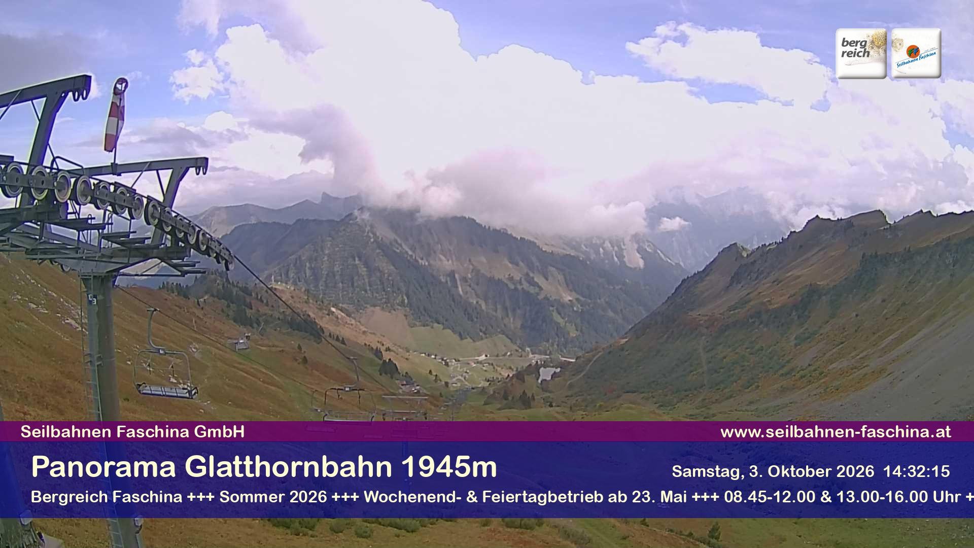 Archiv Foto Webcam Panoramablick von der Glatthornbahn