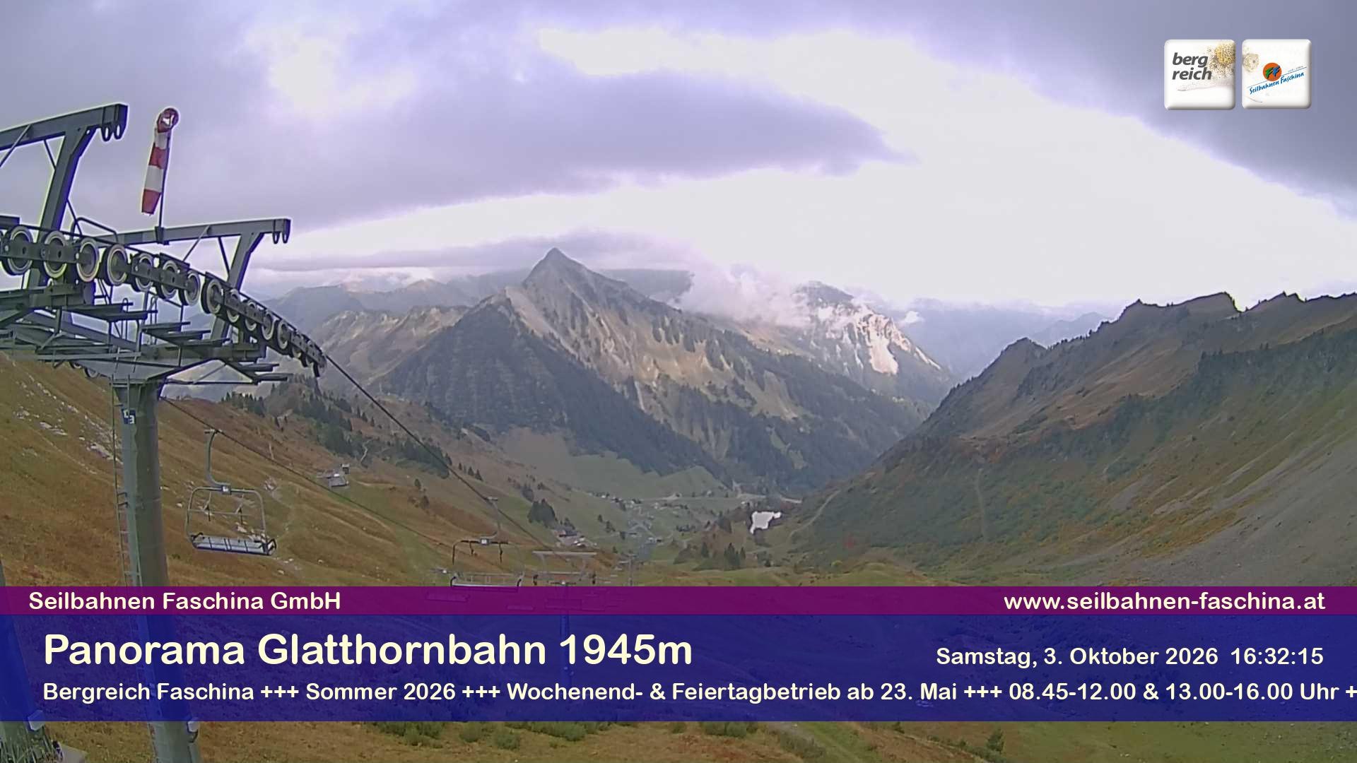 Archiv Foto Webcam Panoramablick von der Glatthornbahn