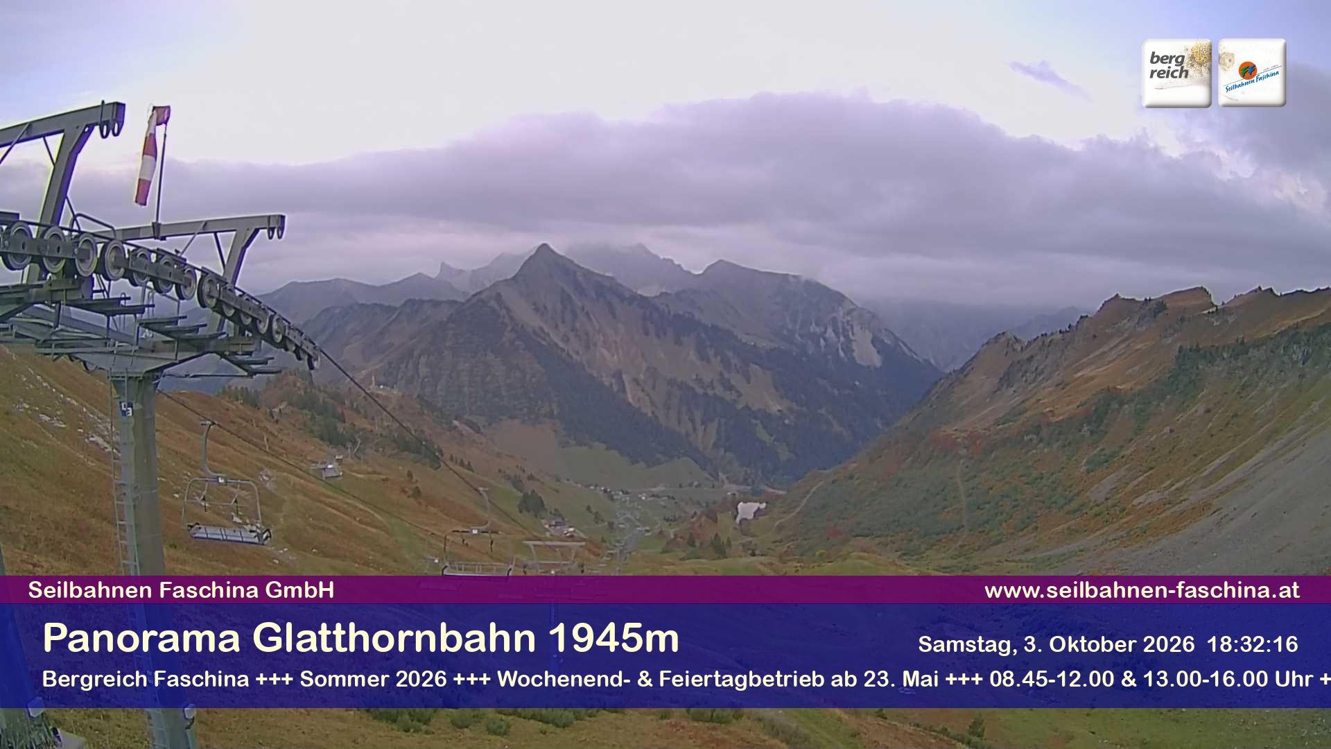 Archiv Foto Webcam Panoramablick von der Glatthornbahn