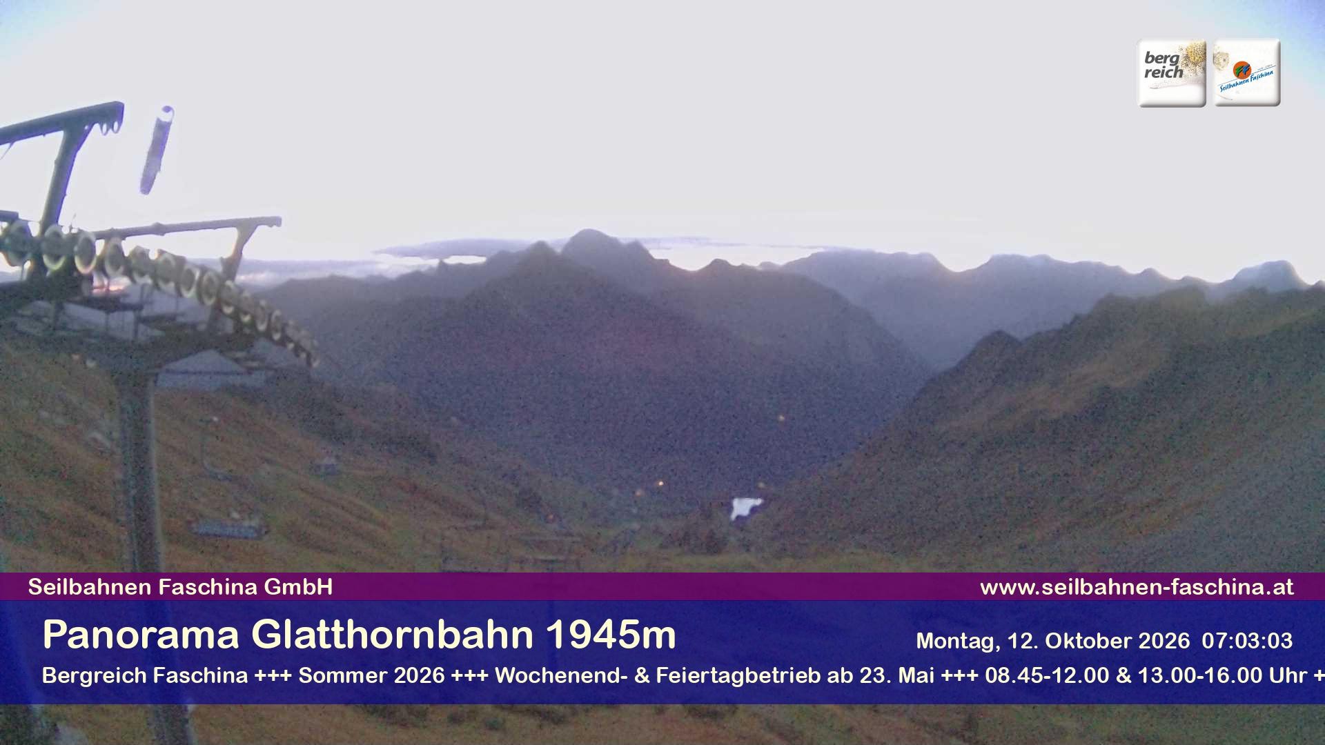Archiv Foto Webcam Panoramablick von der Glatthornbahn