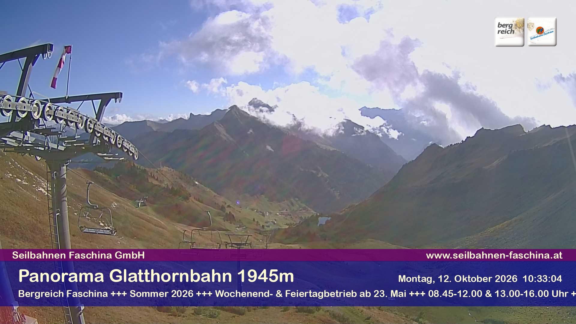 Archiv Foto Webcam Panoramablick von der Glatthornbahn