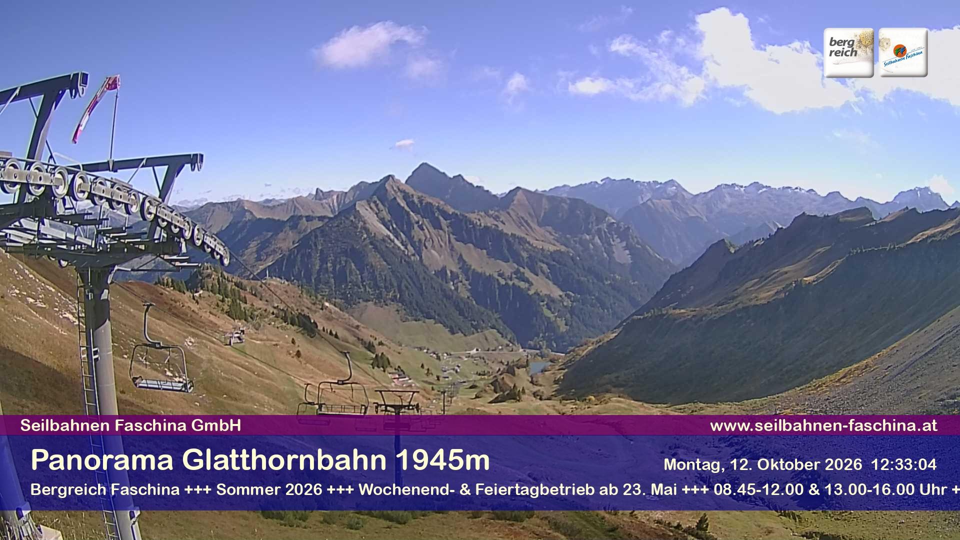 Archiv Foto Webcam Panoramablick von der Glatthornbahn