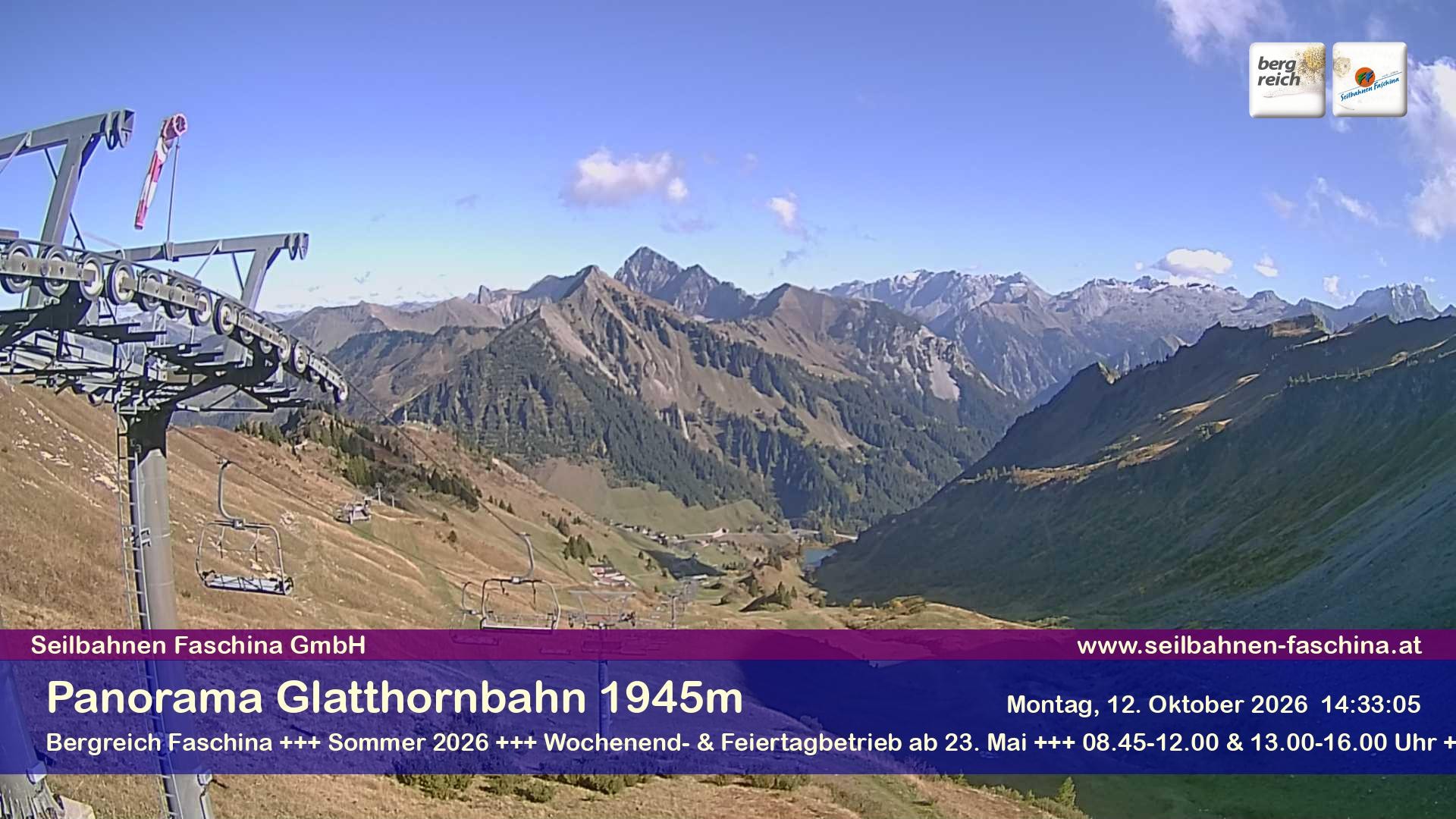 Archiv Foto Webcam Panoramablick von der Glatthornbahn
