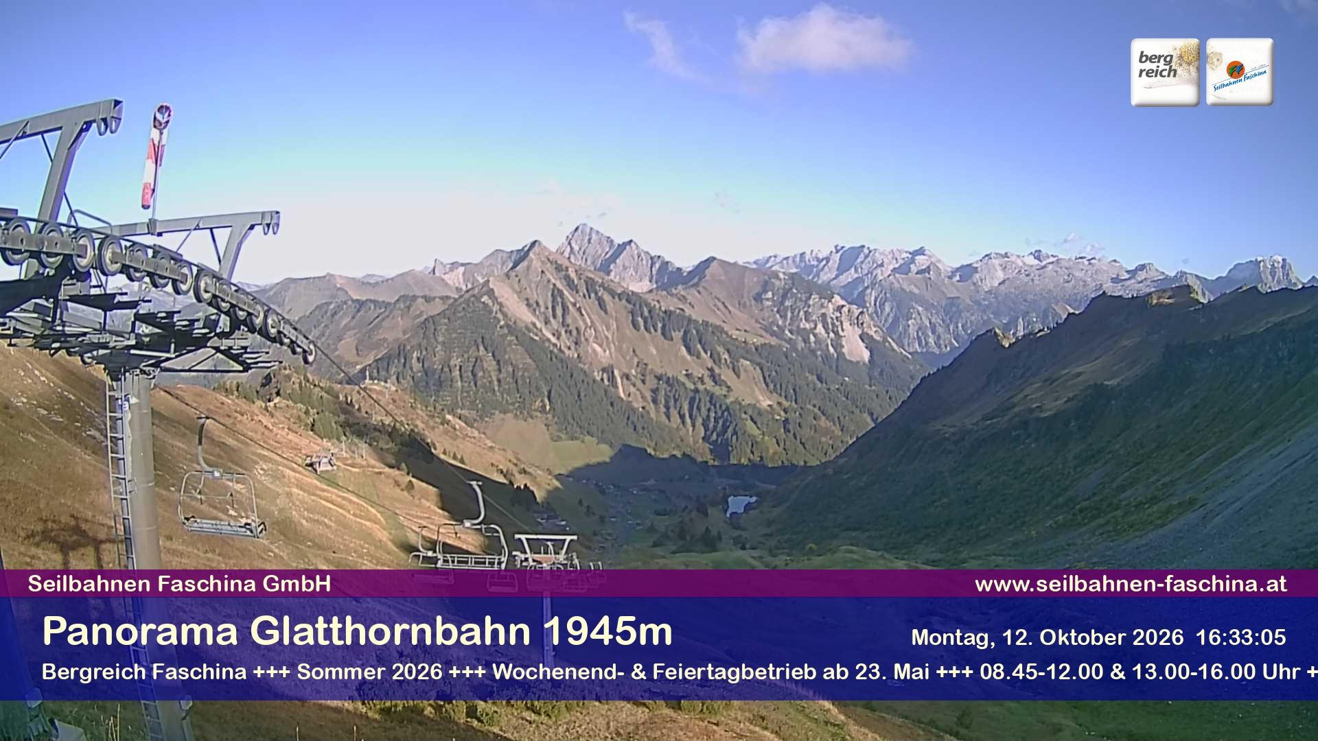 Archiv Foto Webcam Panoramablick von der Glatthornbahn