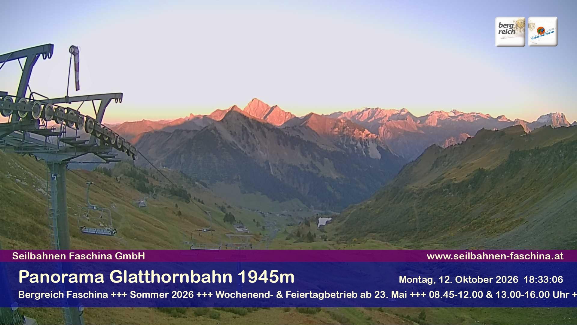 Archiv Foto Webcam Panoramablick von der Glatthornbahn
