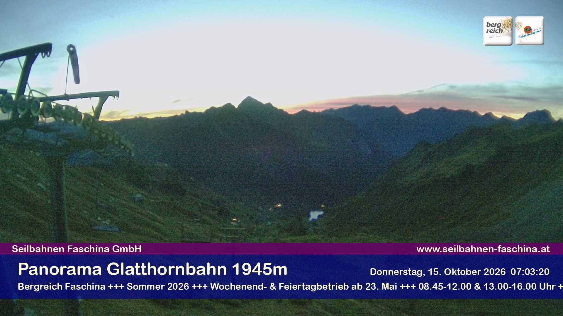 Archiv Foto Webcam Panoramablick von der Glatthornbahn