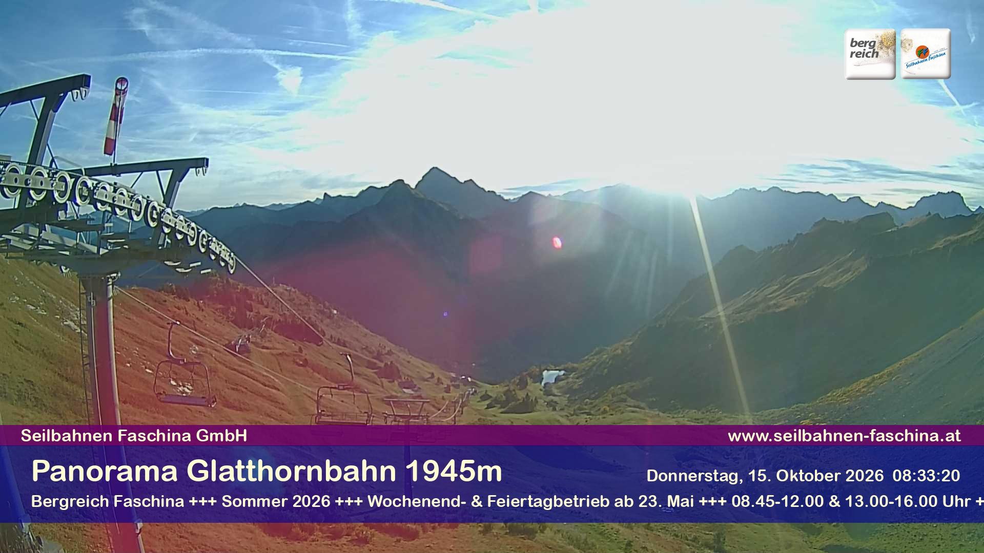 Archiv Foto Webcam Panoramablick von der Glatthornbahn