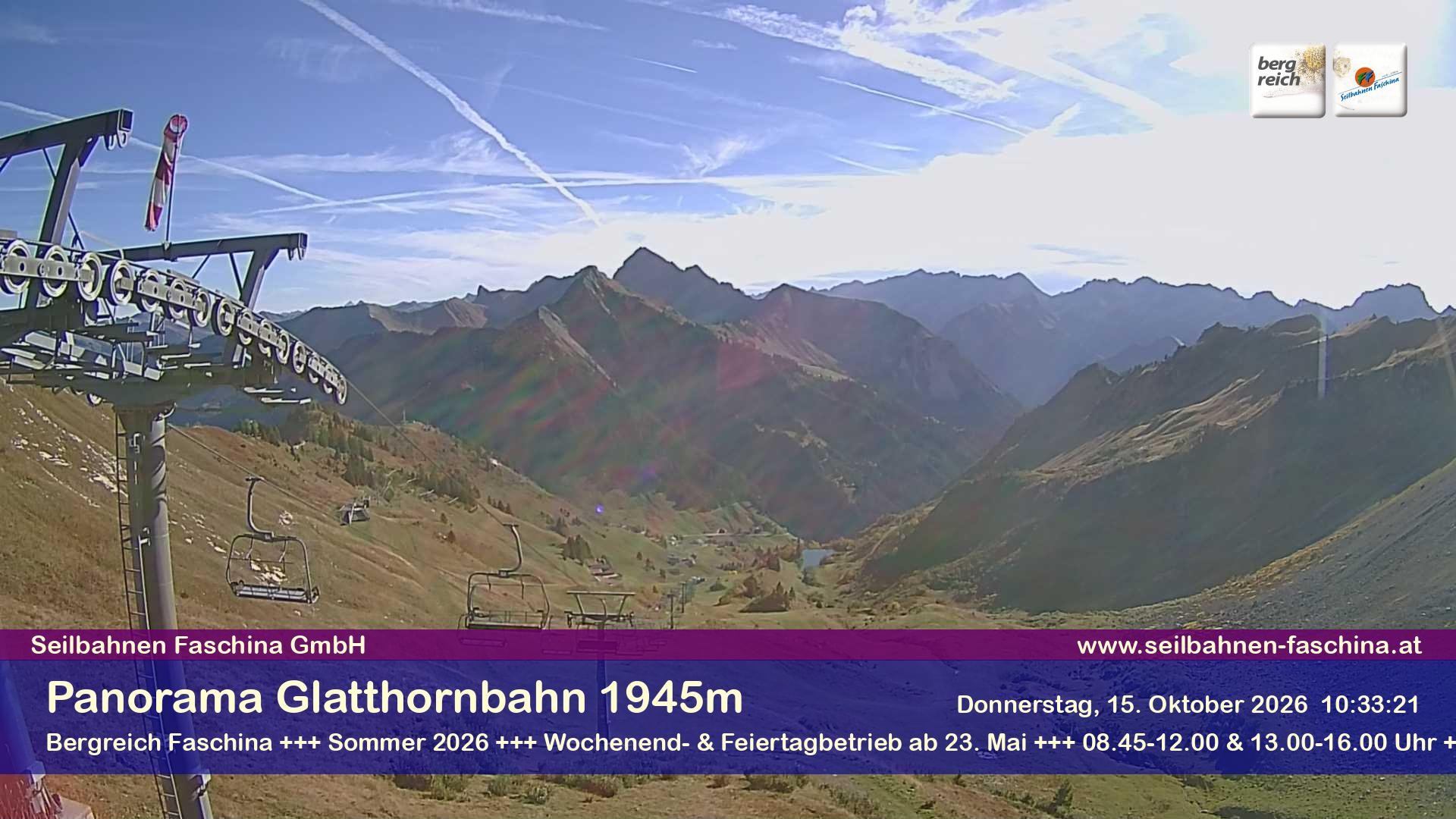 Archiv Foto Webcam Panoramablick von der Glatthornbahn
