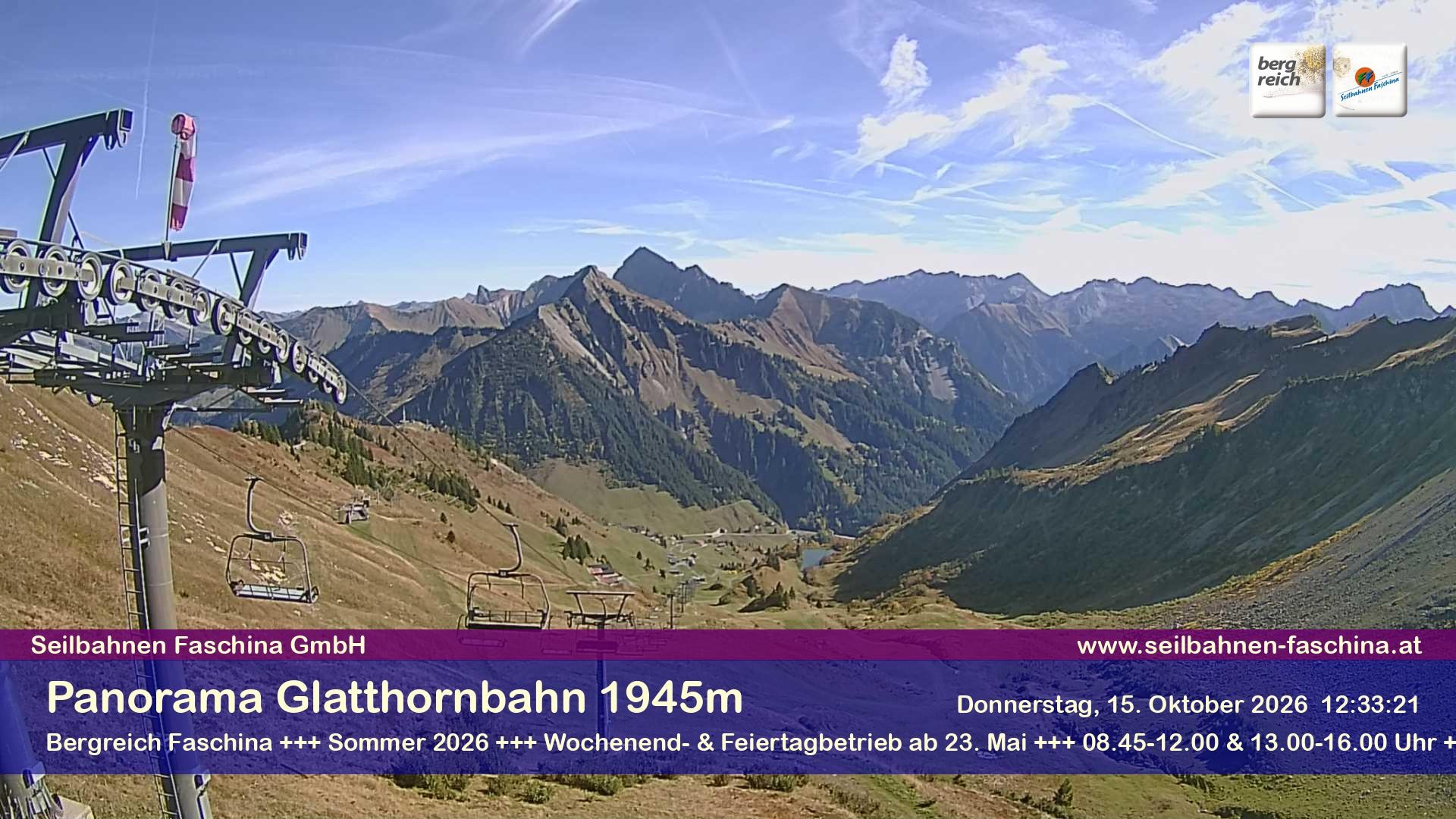 Archiv Foto Webcam Panoramablick von der Glatthornbahn
