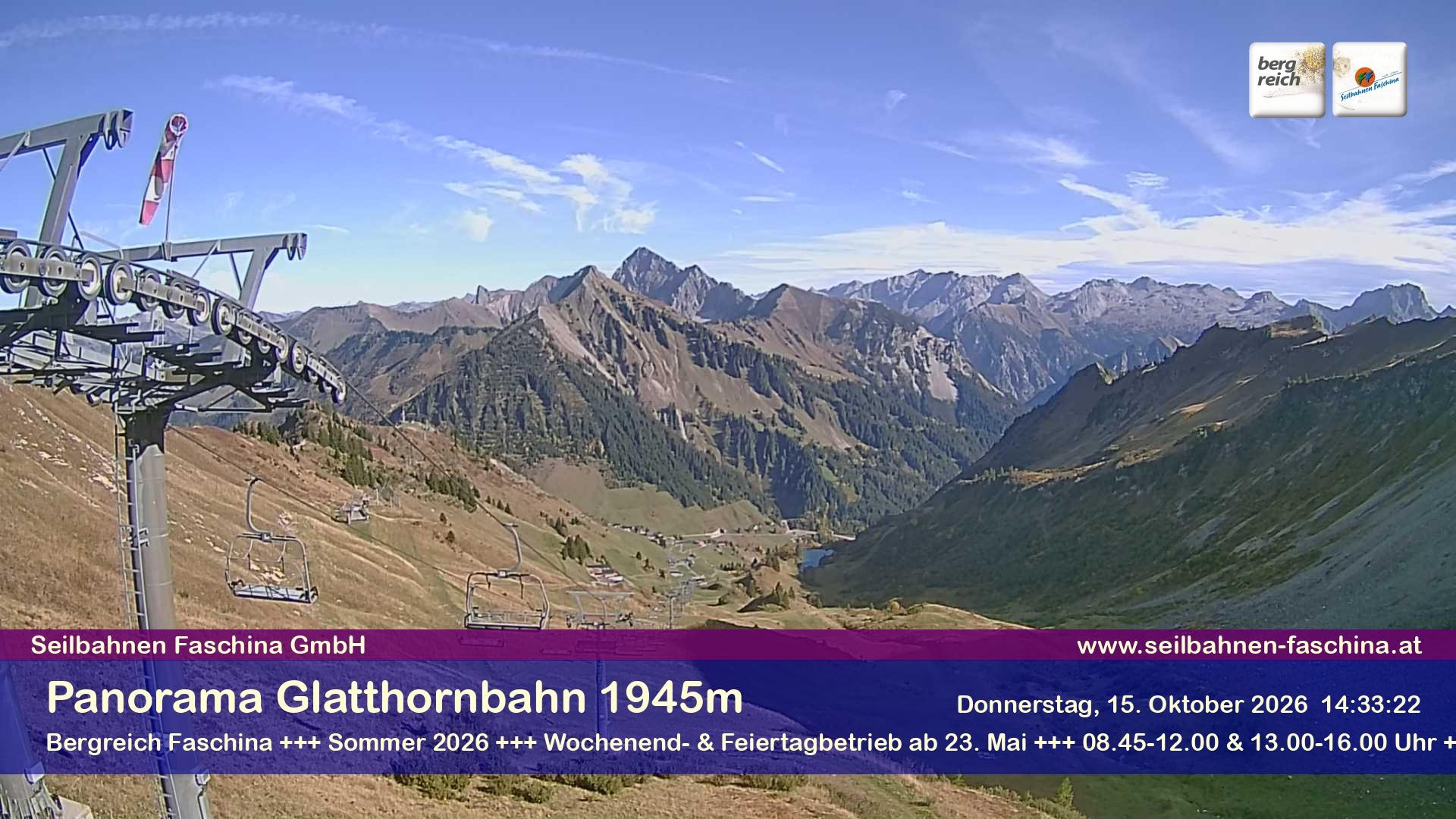 Archiv Foto Webcam Panoramablick von der Glatthornbahn