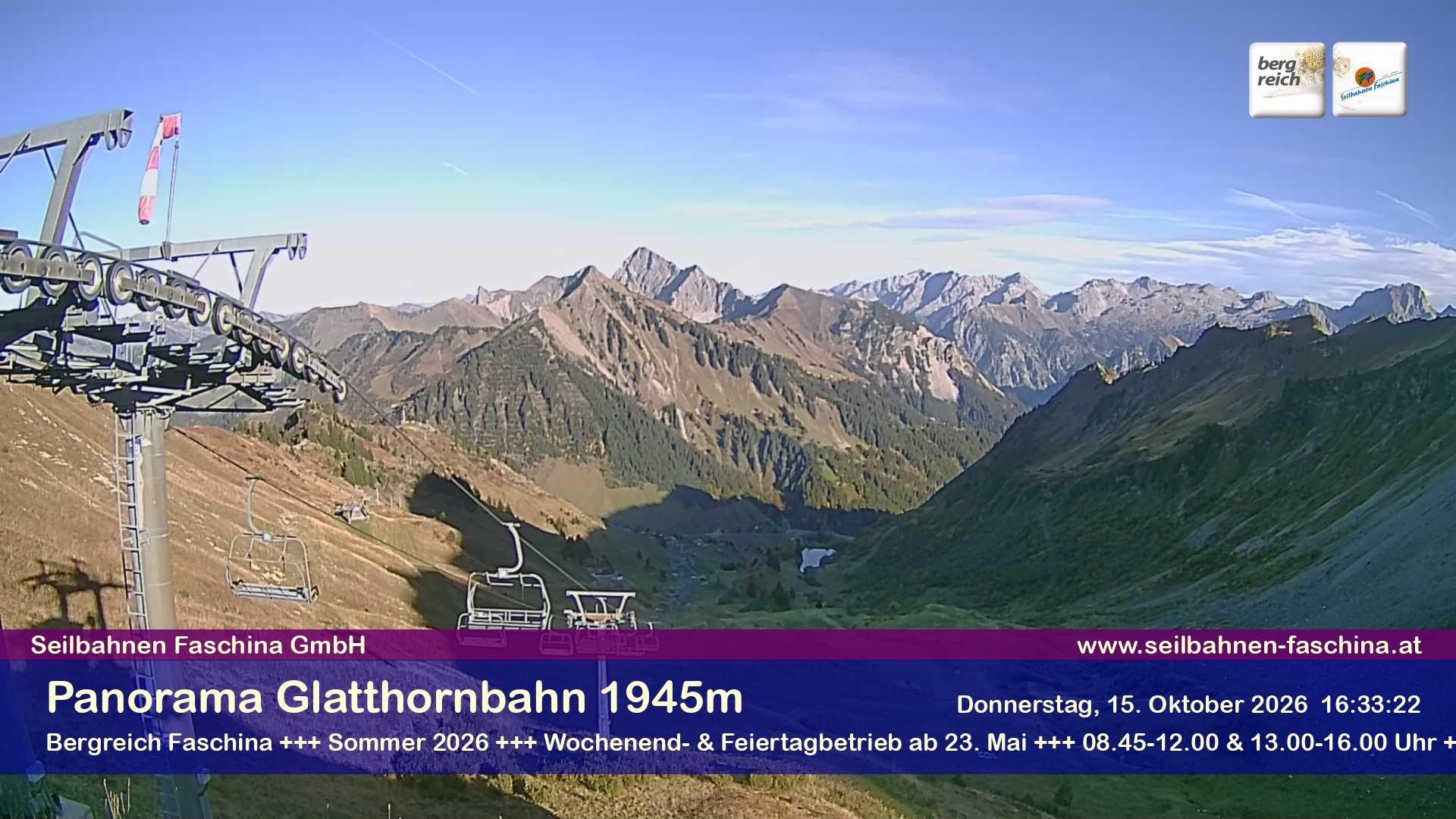 Archiv Foto Webcam Panoramablick von der Glatthornbahn