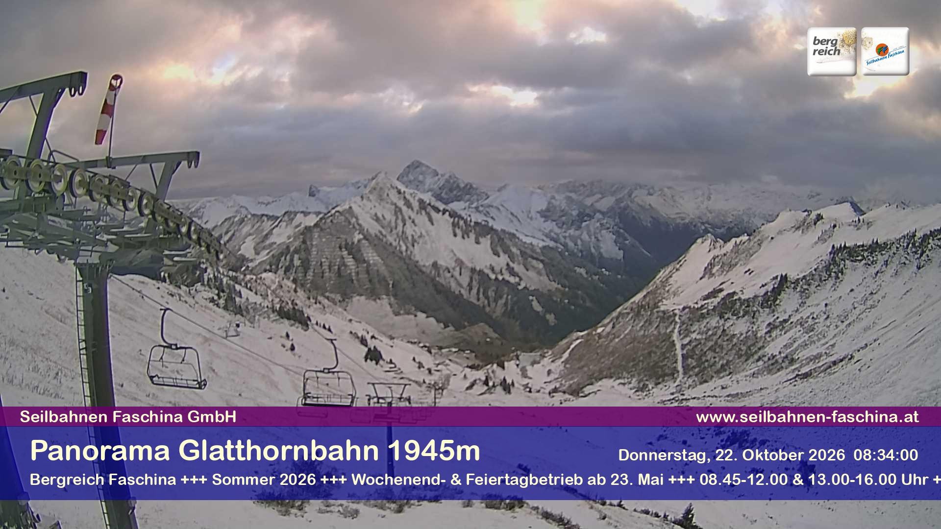 Archiv Foto Webcam Panoramablick von der Glatthornbahn