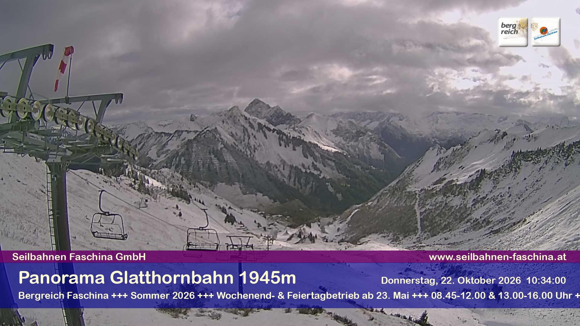 Archiv Foto Webcam Panoramablick von der Glatthornbahn