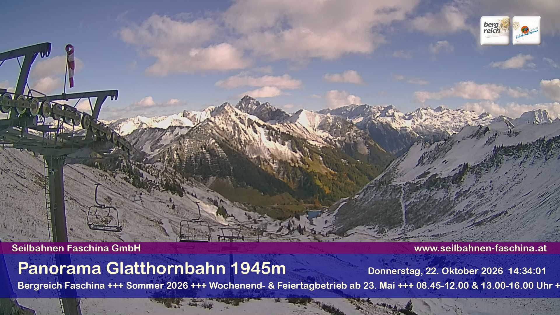 Archiv Foto Webcam Panoramablick von der Glatthornbahn