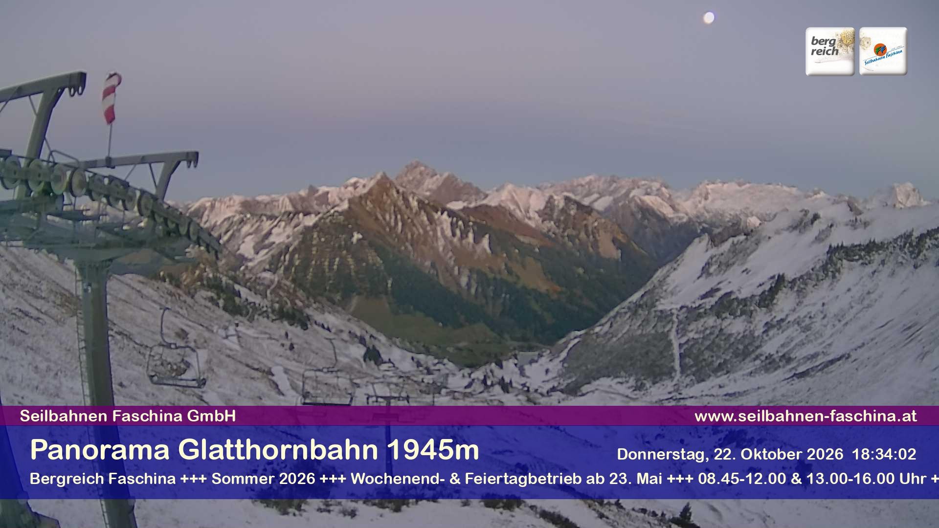 Archiv Foto Webcam Panoramablick von der Glatthornbahn