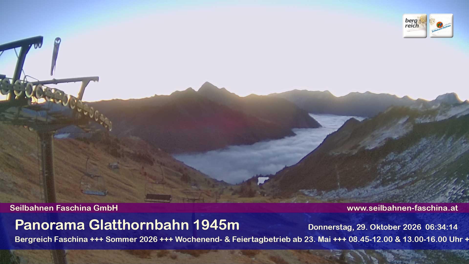 Archiv Foto Webcam Panoramablick von der Glatthornbahn
