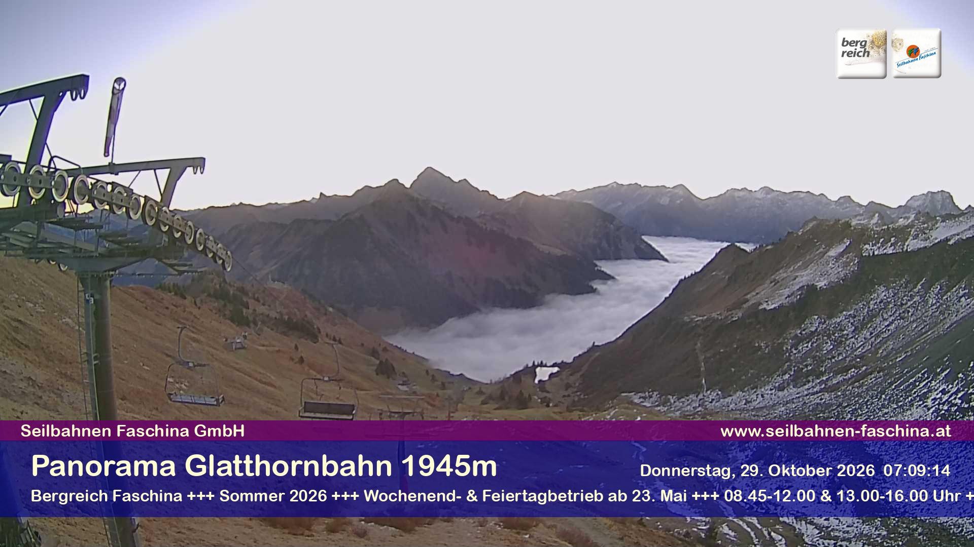 Archiv Foto Webcam Panoramablick von der Glatthornbahn