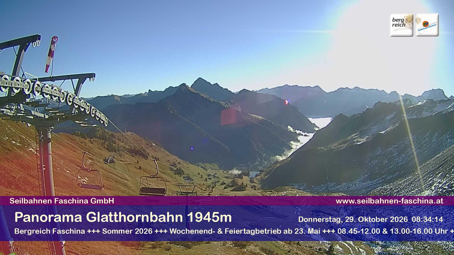 Archiv Foto Webcam Panoramablick von der Glatthornbahn
