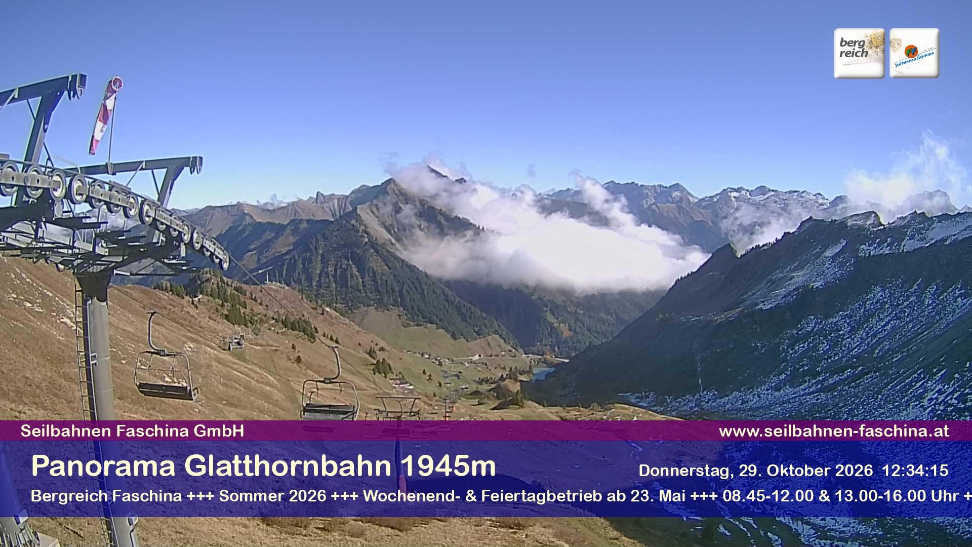 Archiv Foto Webcam Panoramablick von der Glatthornbahn