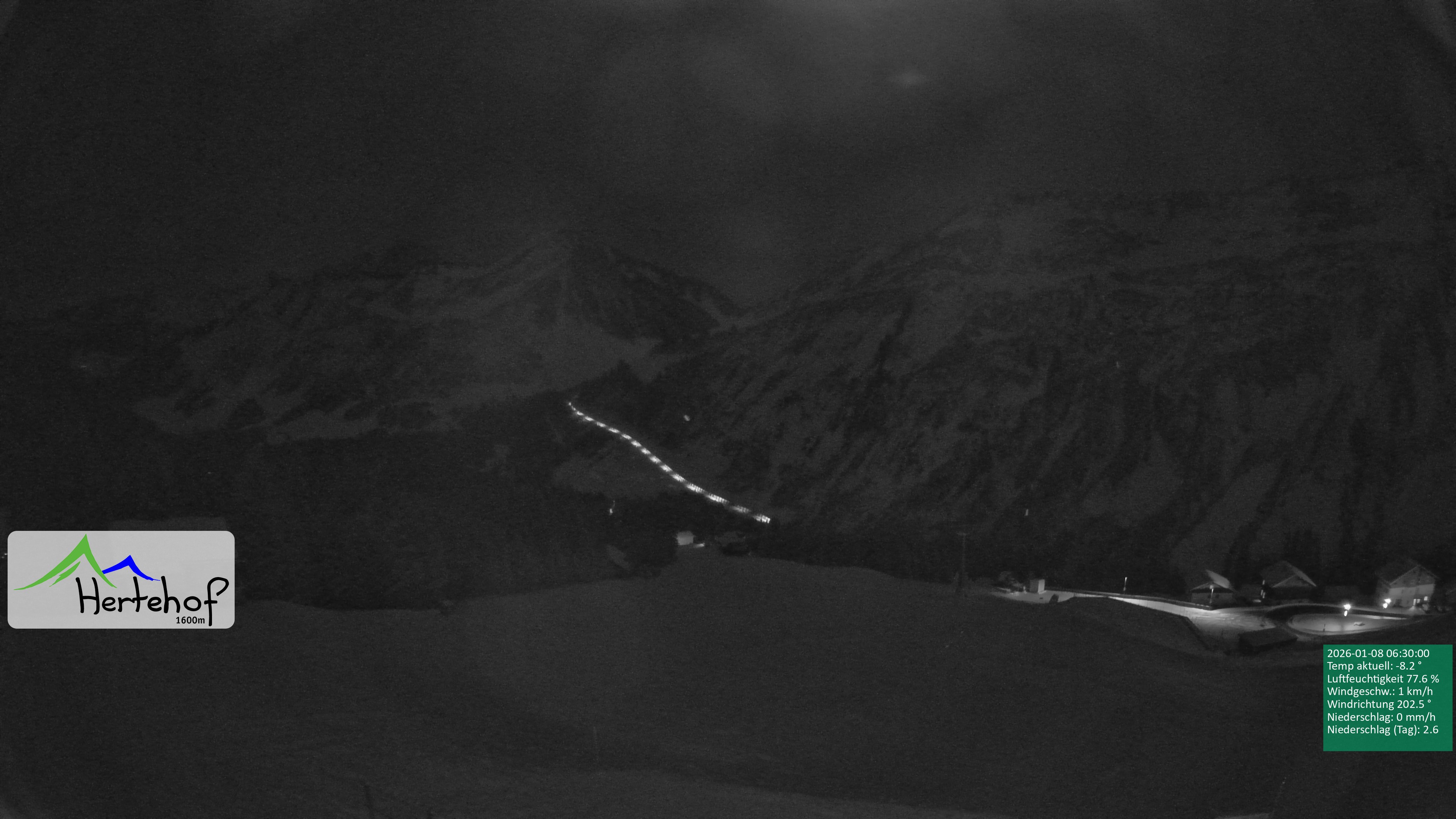 Archiv Foto Webcam Damüls: Blick vom Hertehof