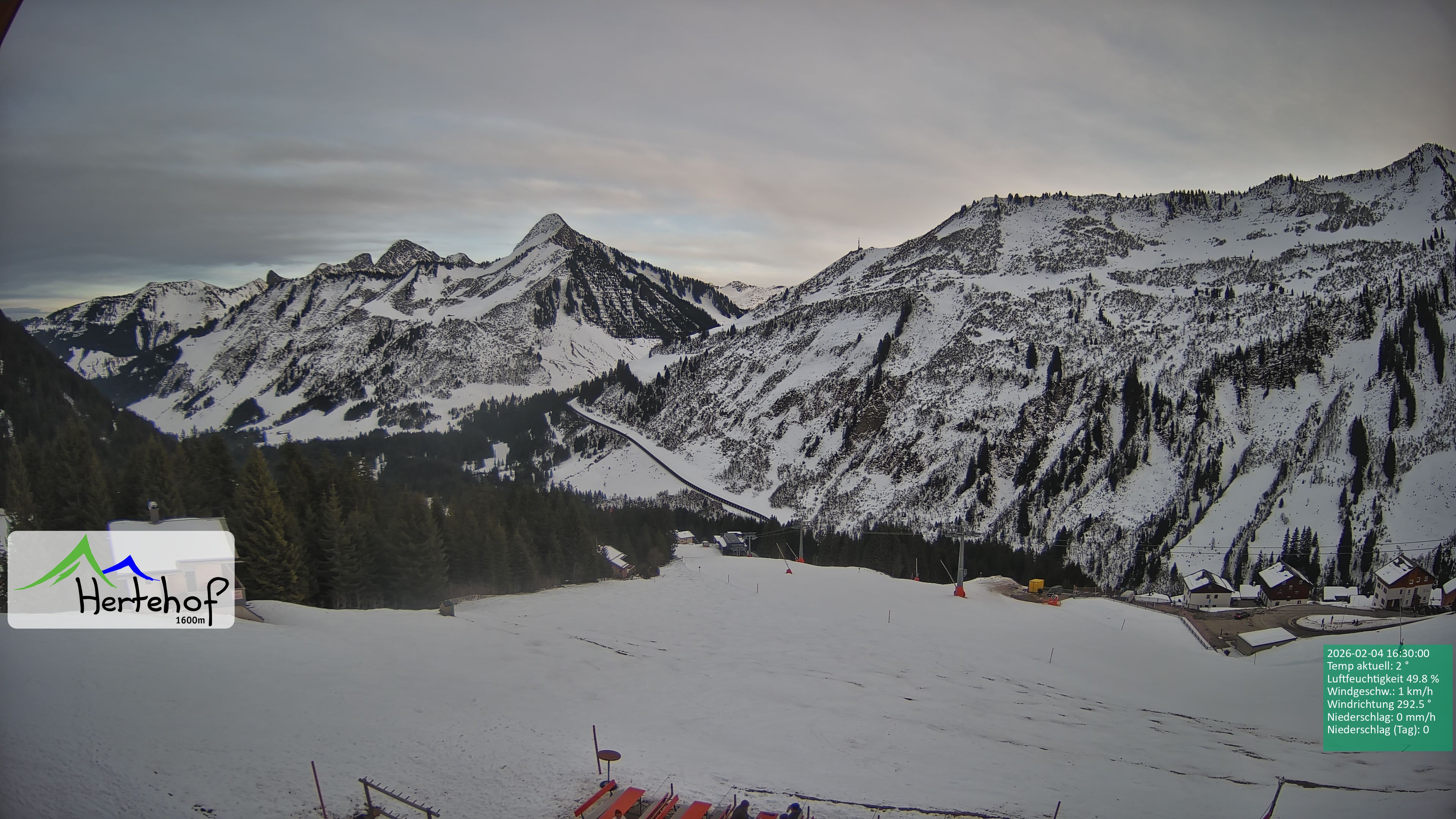 Archived image Webcam Damüls: View from Hertehof