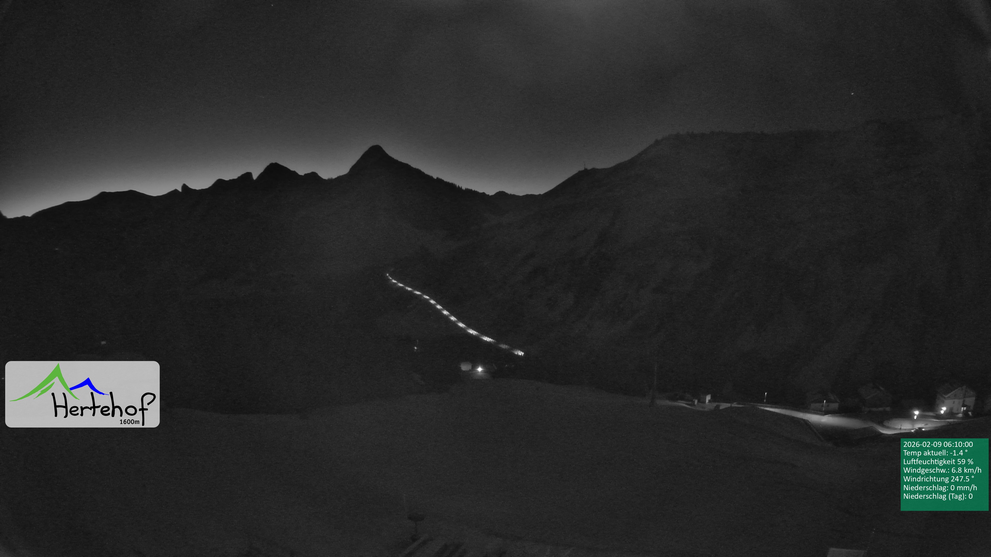 Archiv Foto Webcam Damüls: Blick vom Hertehof