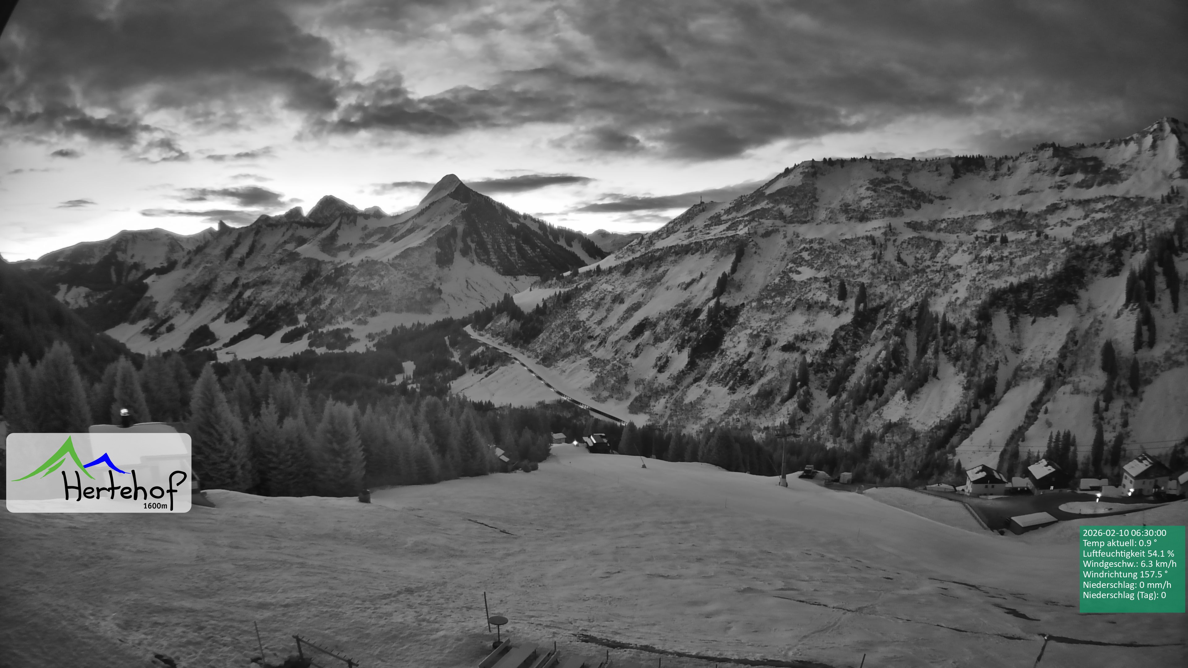 Archiv Foto Webcam Damüls: Blick vom Hertehof