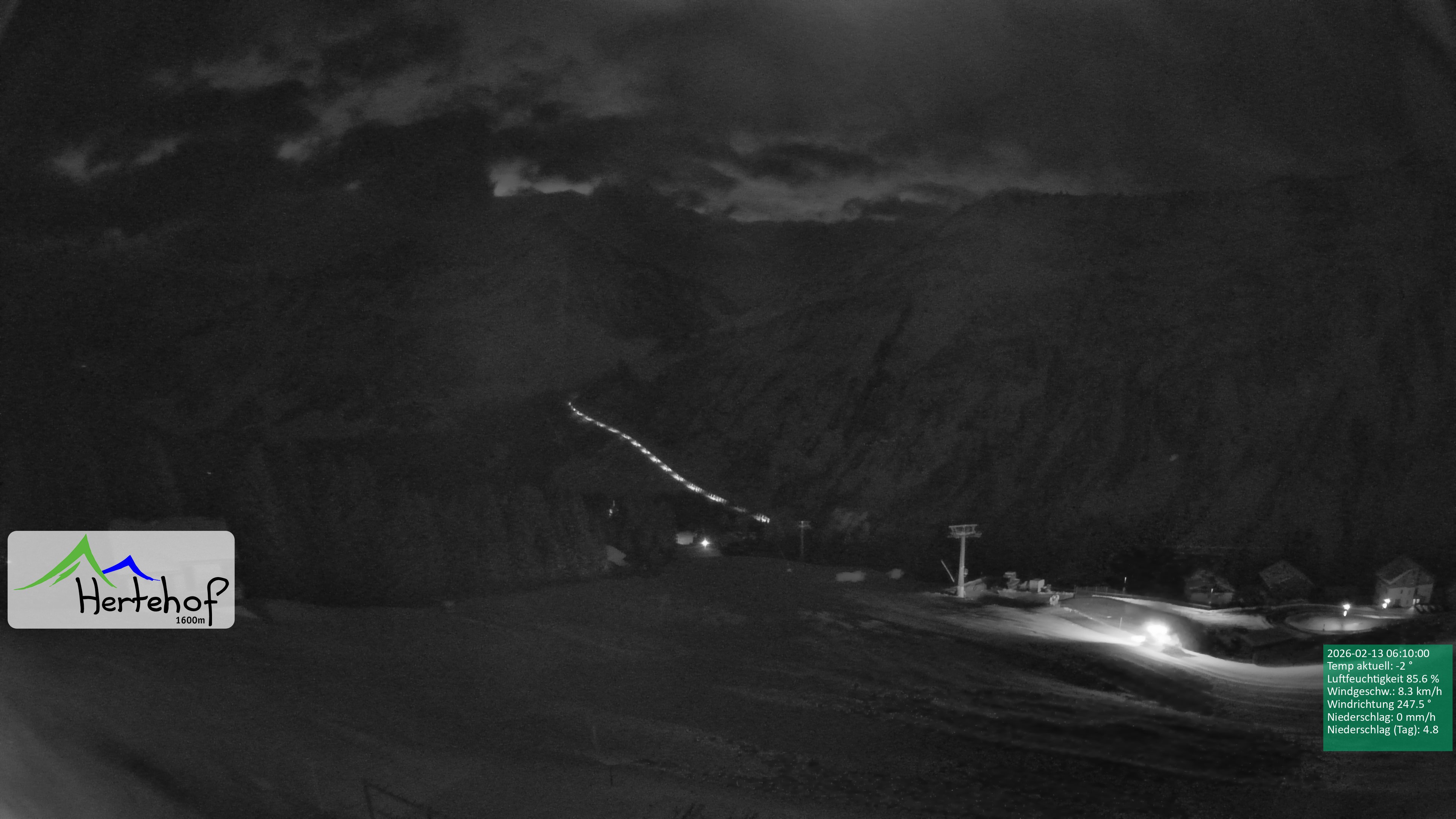 Archiv Foto Webcam Damüls: Blick vom Hertehof