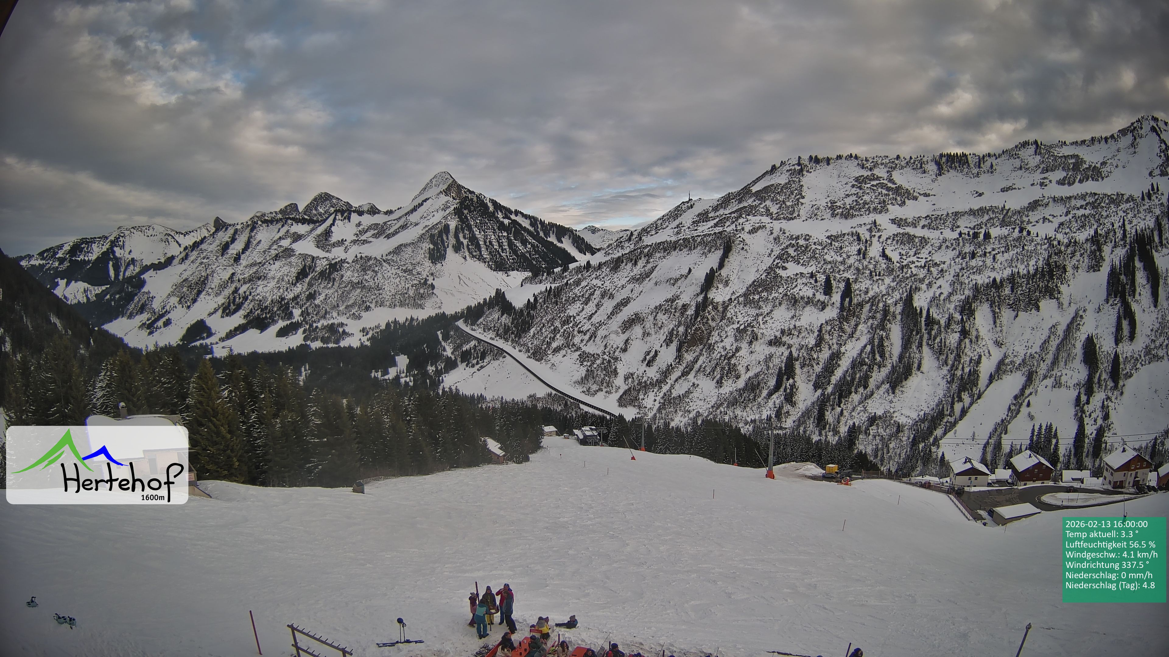 Archiv Foto Webcam Damüls: Blick vom Hertehof