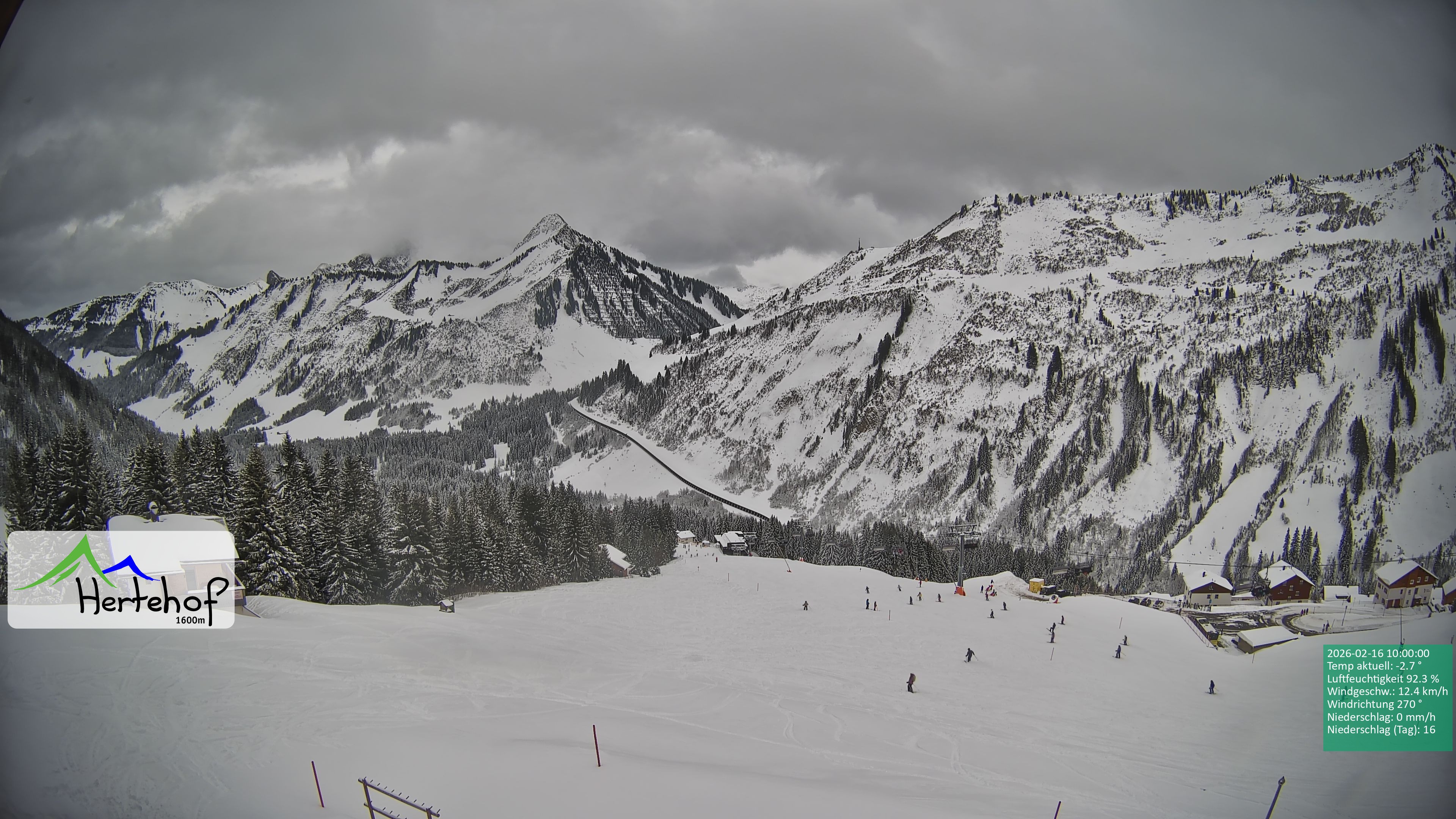 Archiv Foto Webcam Damüls: Blick vom Hertehof