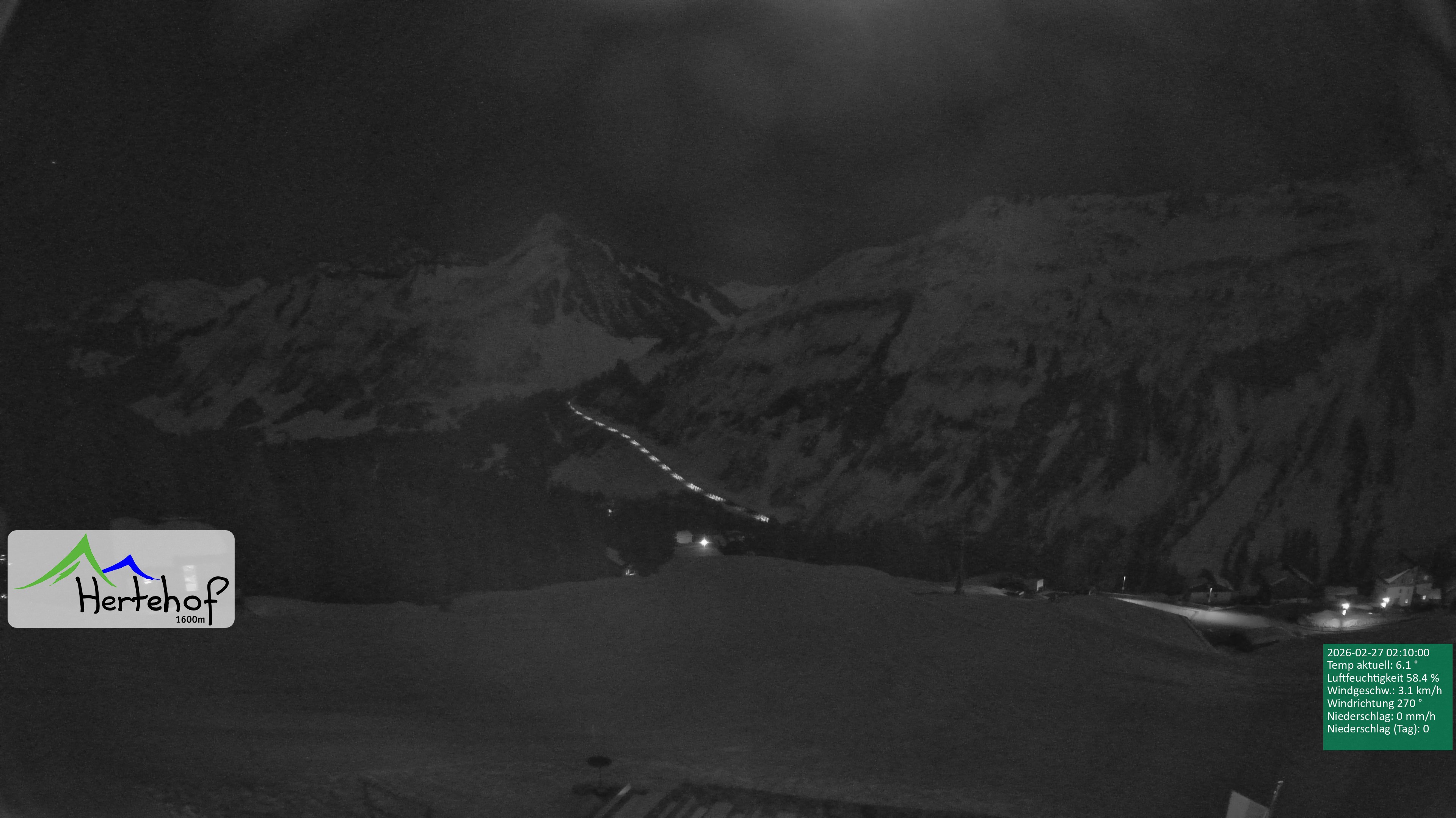 Archiv Foto Webcam Damüls: Blick vom Hertehof