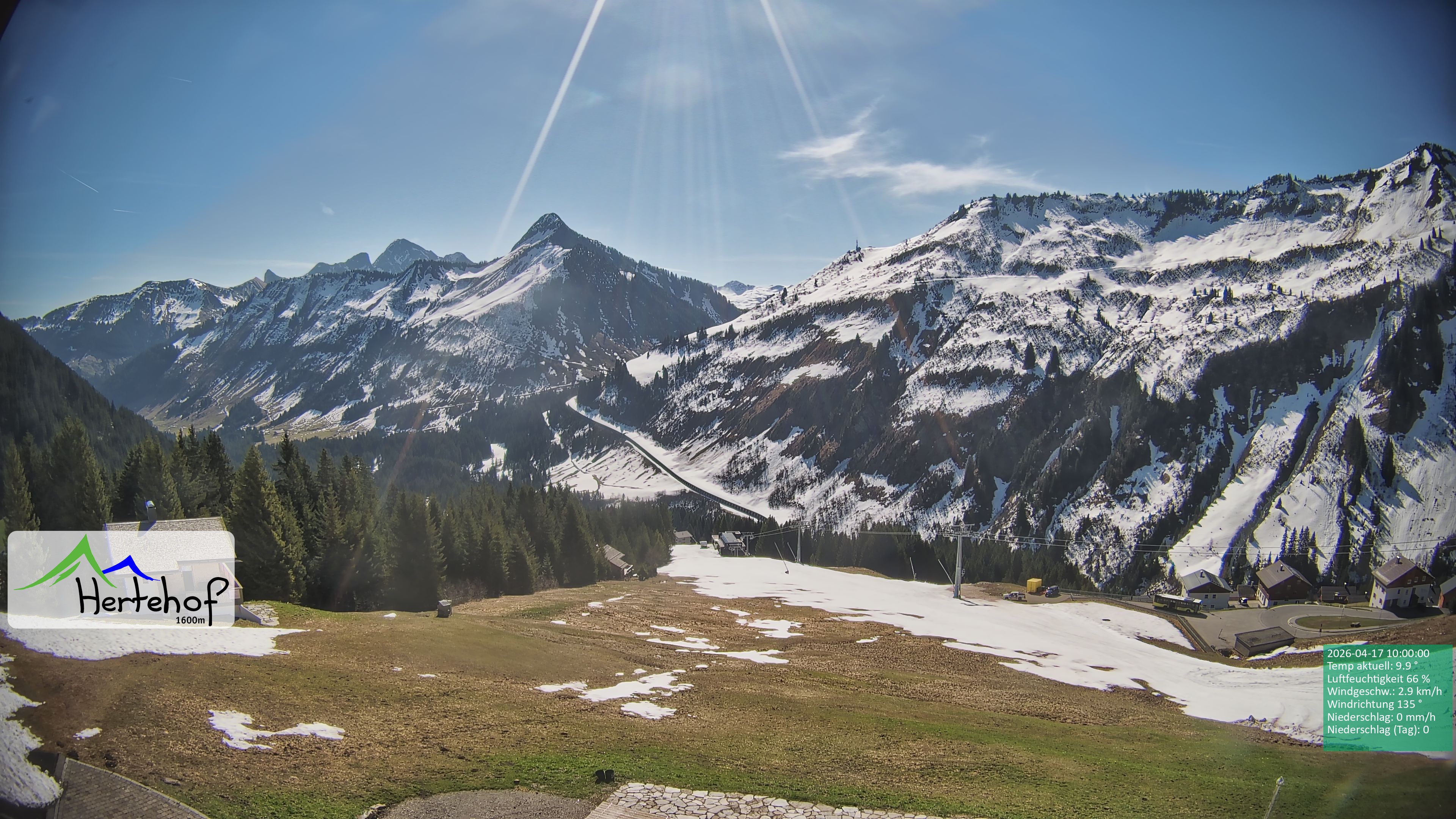Archiv Foto Webcam Damüls: Blick vom Hertehof