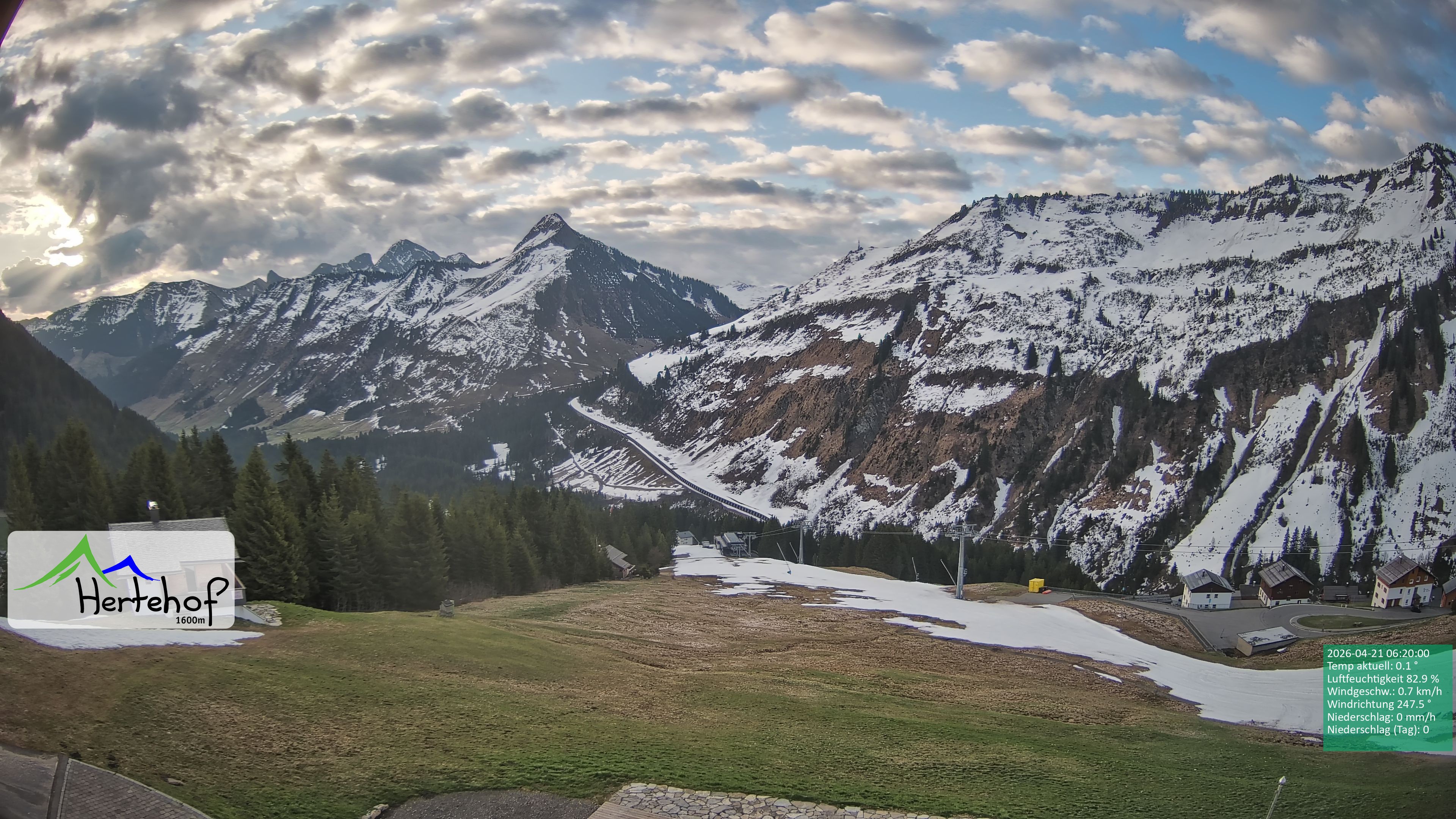 Archiv Foto Webcam Damüls: Blick vom Hertehof
