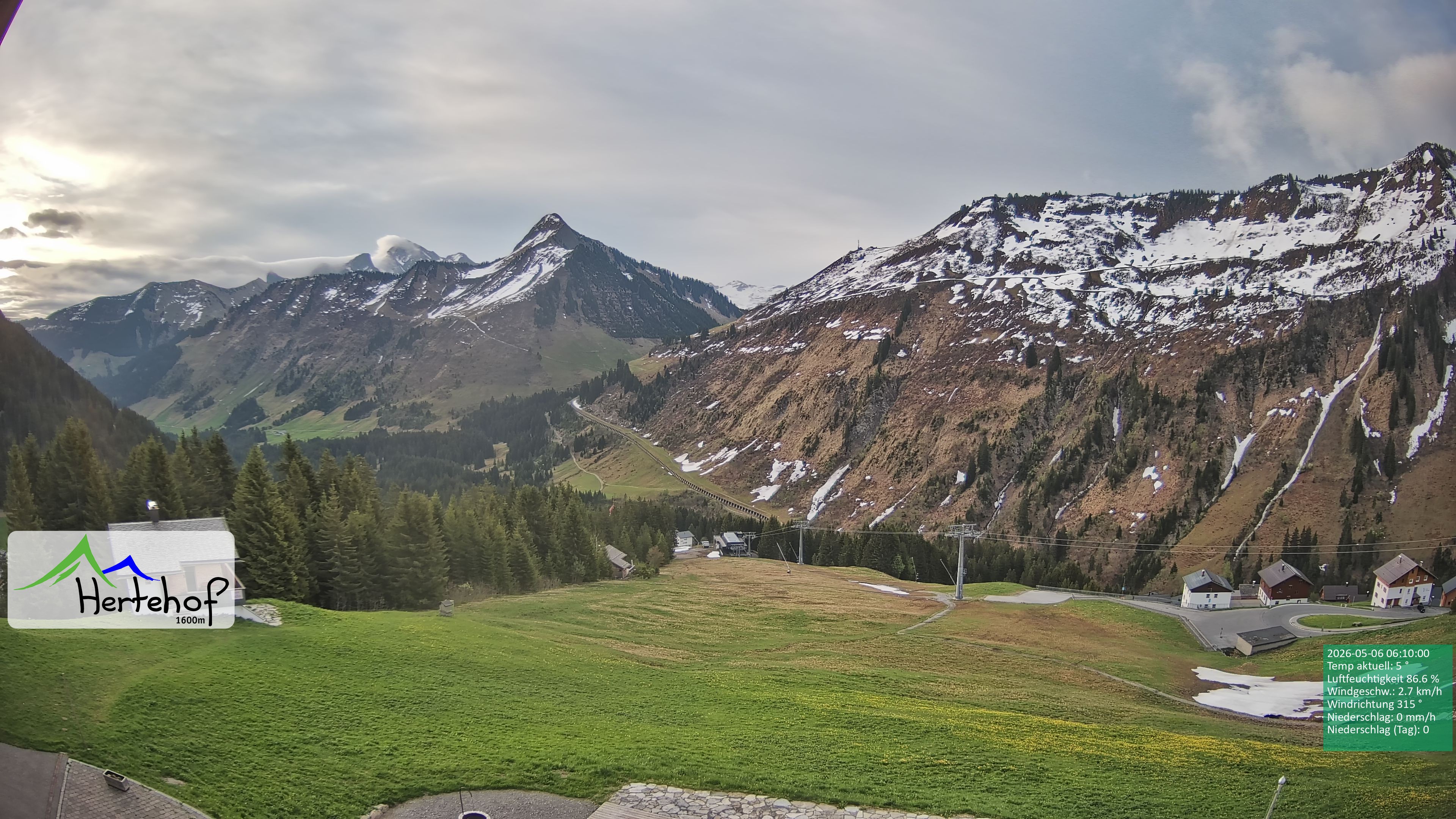 Archiv Foto Webcam Damüls: Blick vom Hertehof