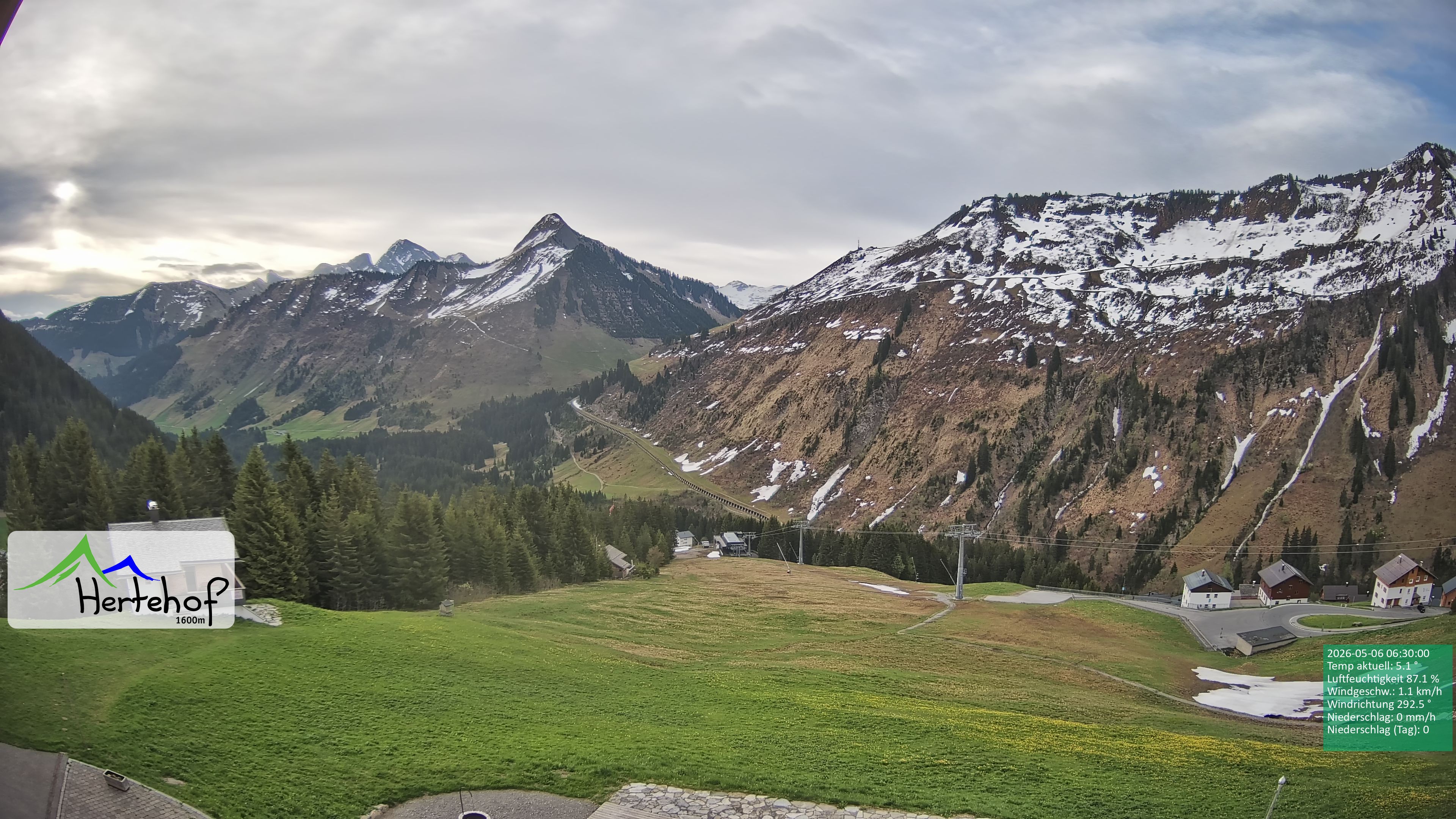 Archiv Foto Webcam Damüls: Blick vom Hertehof
