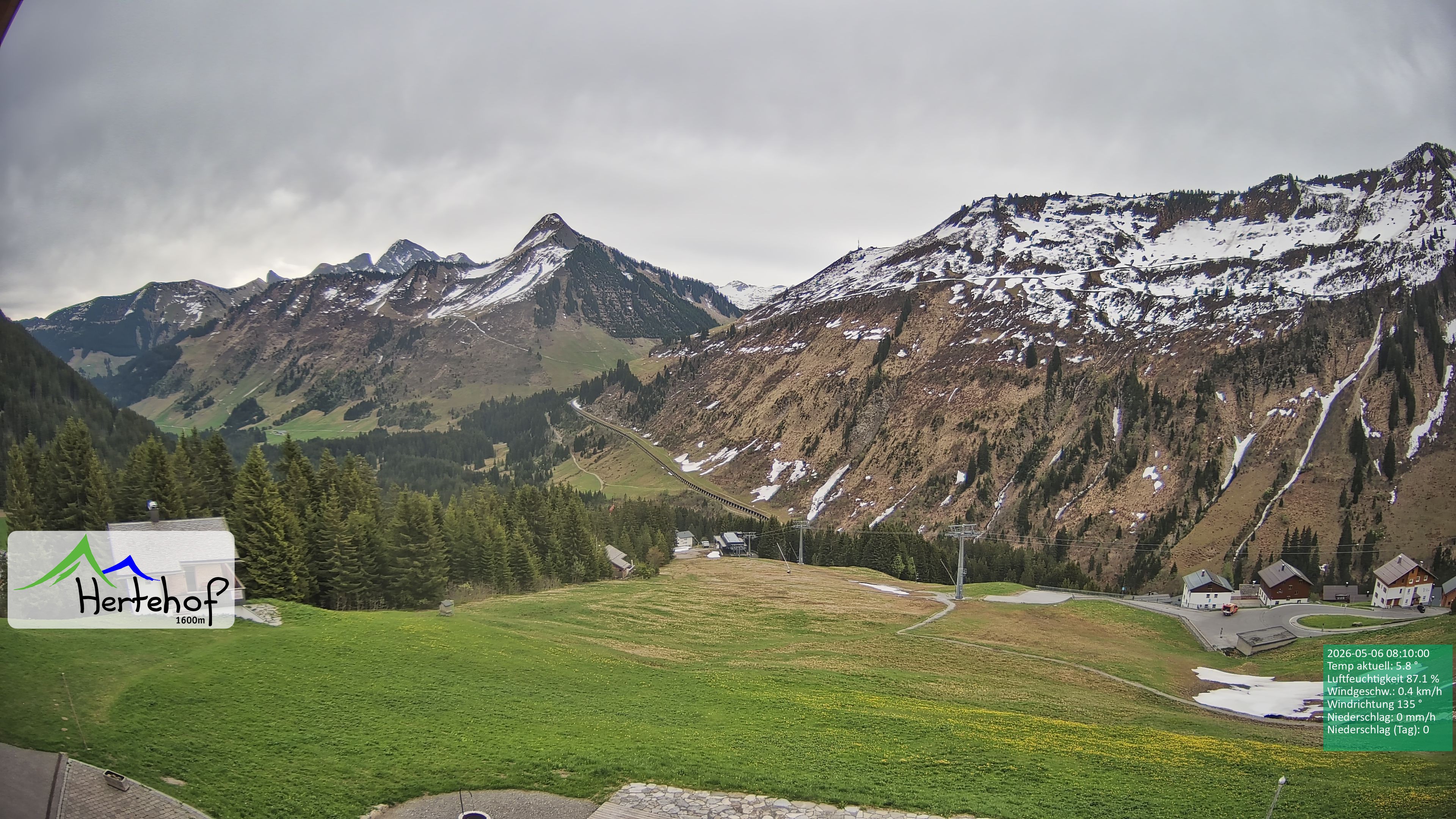 Archiv Foto Webcam Damüls: Blick vom Hertehof