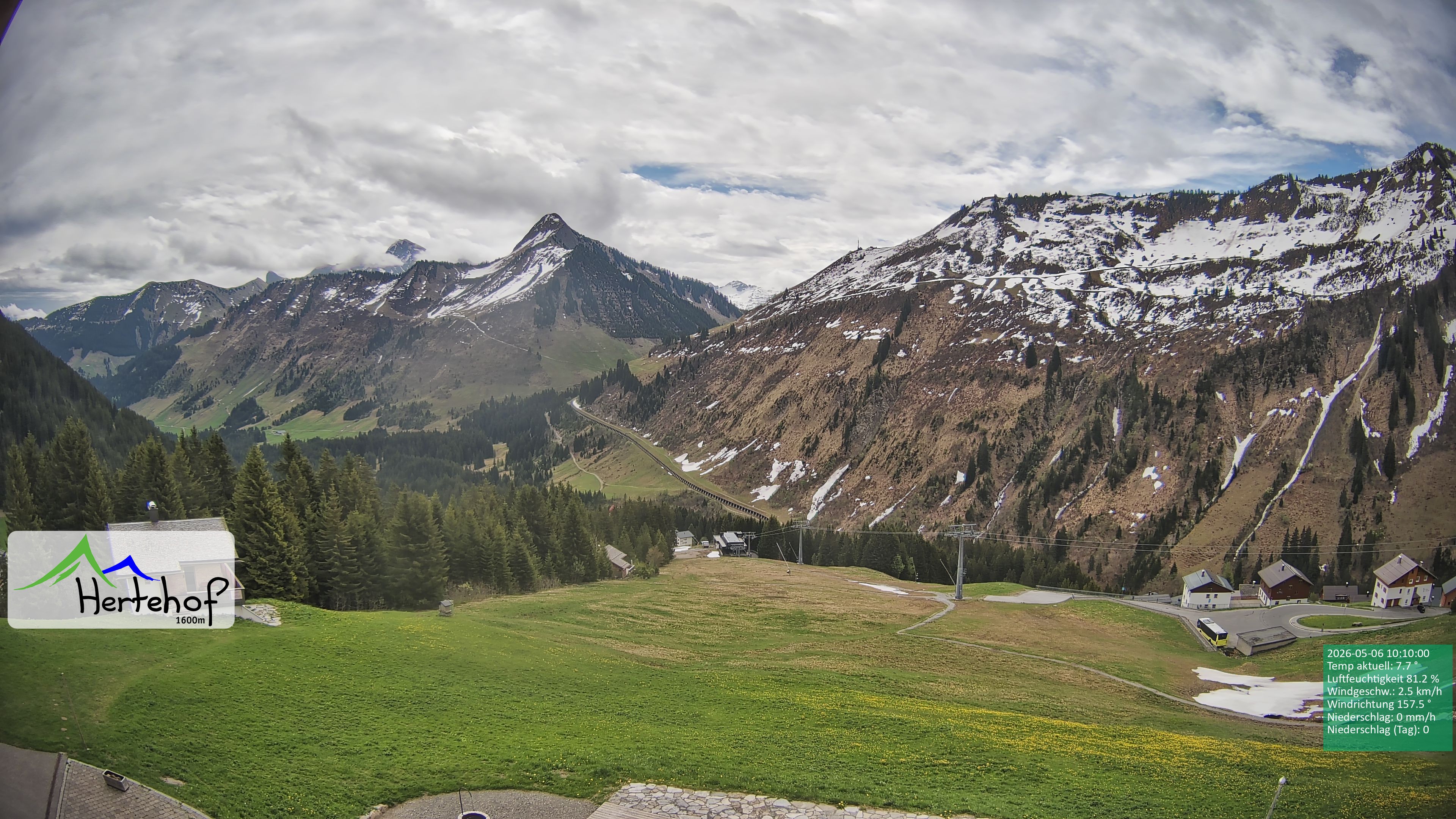 Archiv Foto Webcam Damüls: Blick vom Hertehof