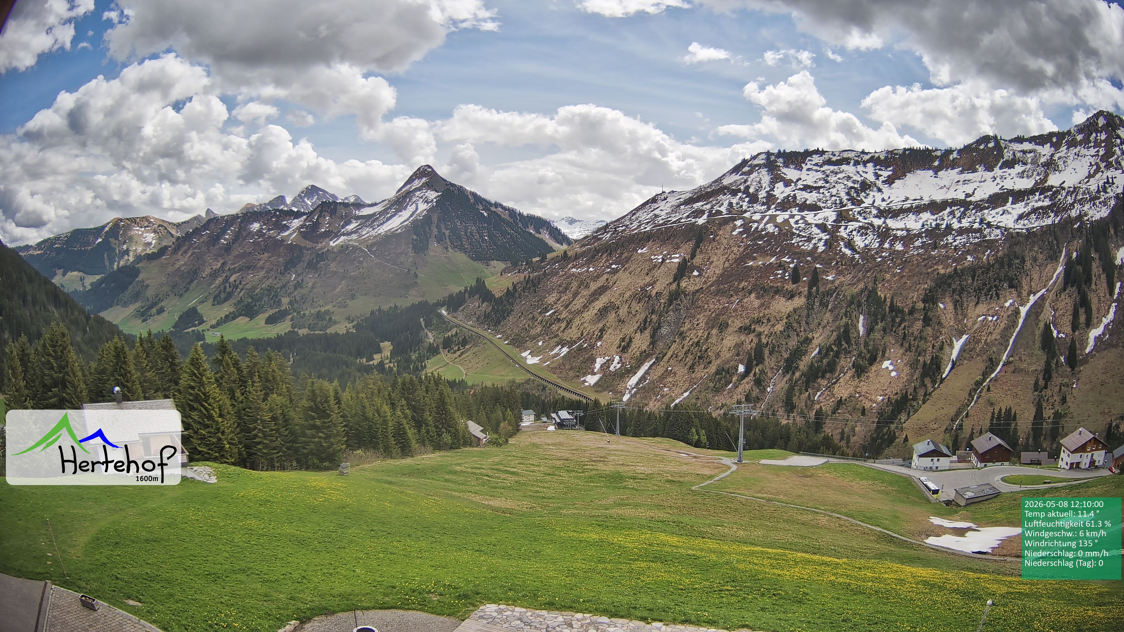 Archiv Foto Webcam Damüls: Blick vom Hertehof